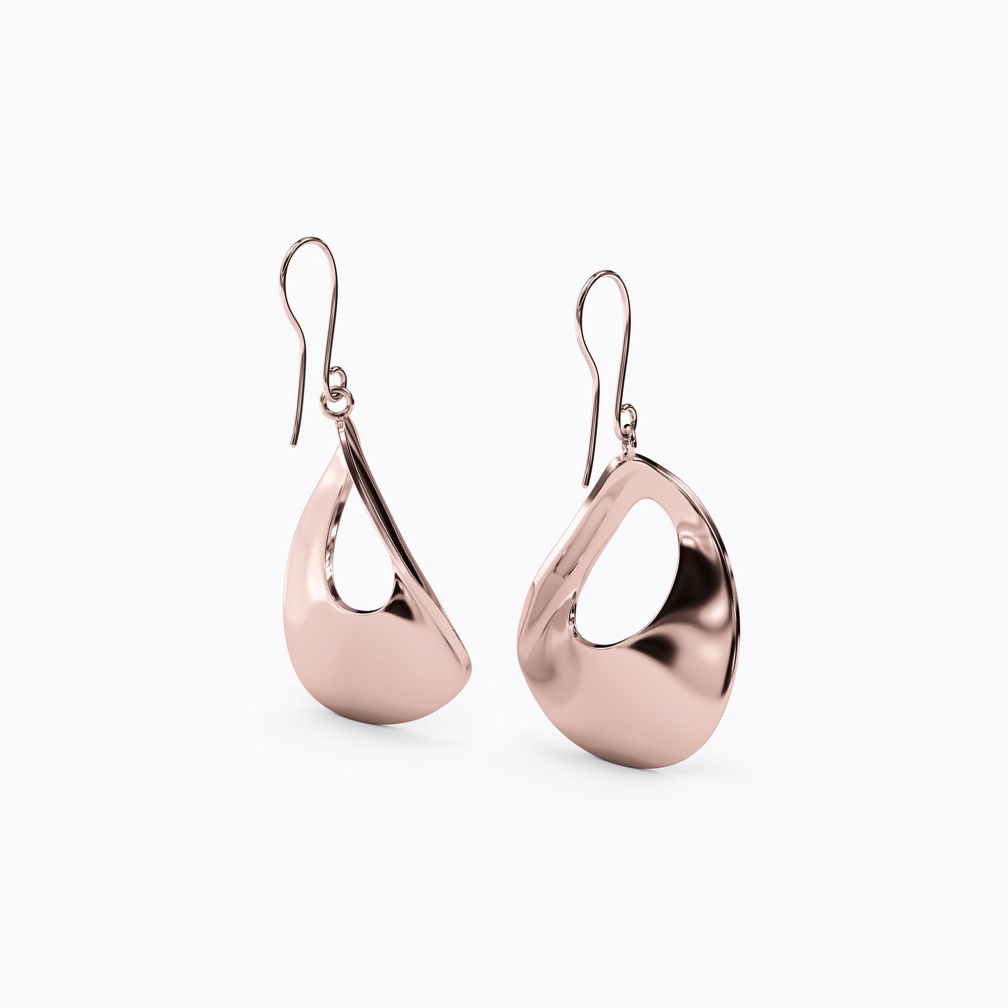 Teardrop Hollow Dangle Earrings in 14K Gold