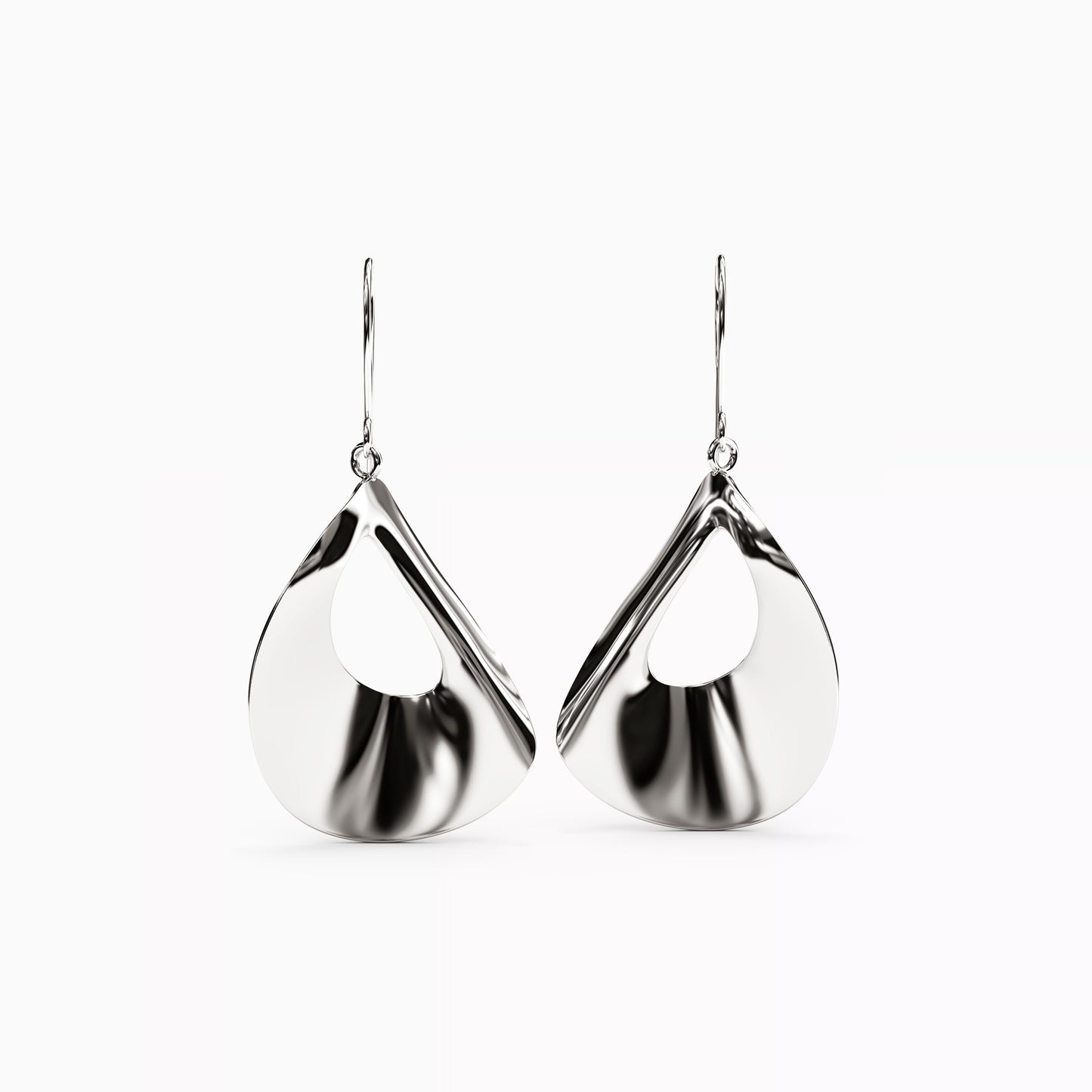 Teardrop Hollow Dangle Earrings in 14K Gold