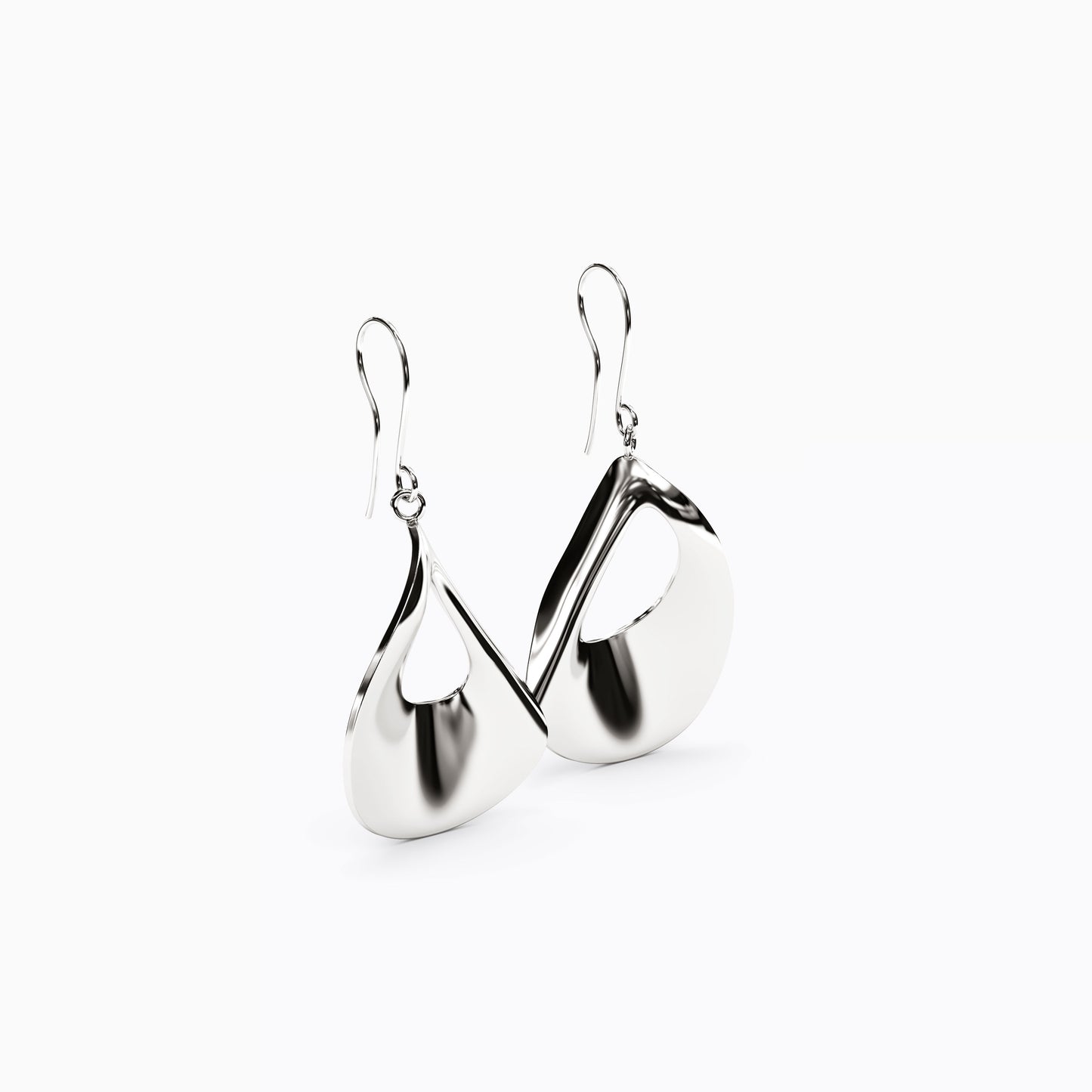 Teardrop Hollow Dangle Earrings in 14K Gold