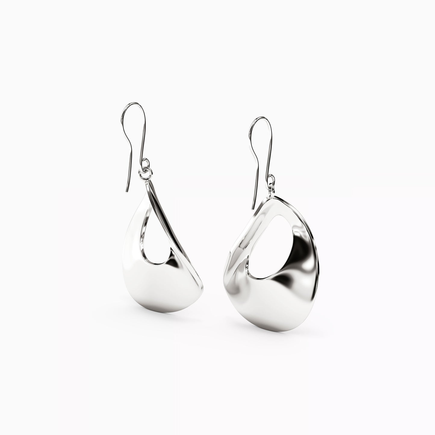 Teardrop Hollow Dangle Earrings in 14K Gold