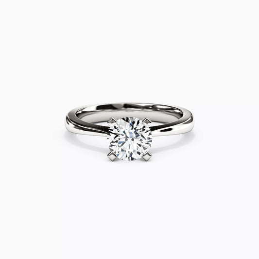 Solitaire Round Diamond Engagement Ring in Platinum
