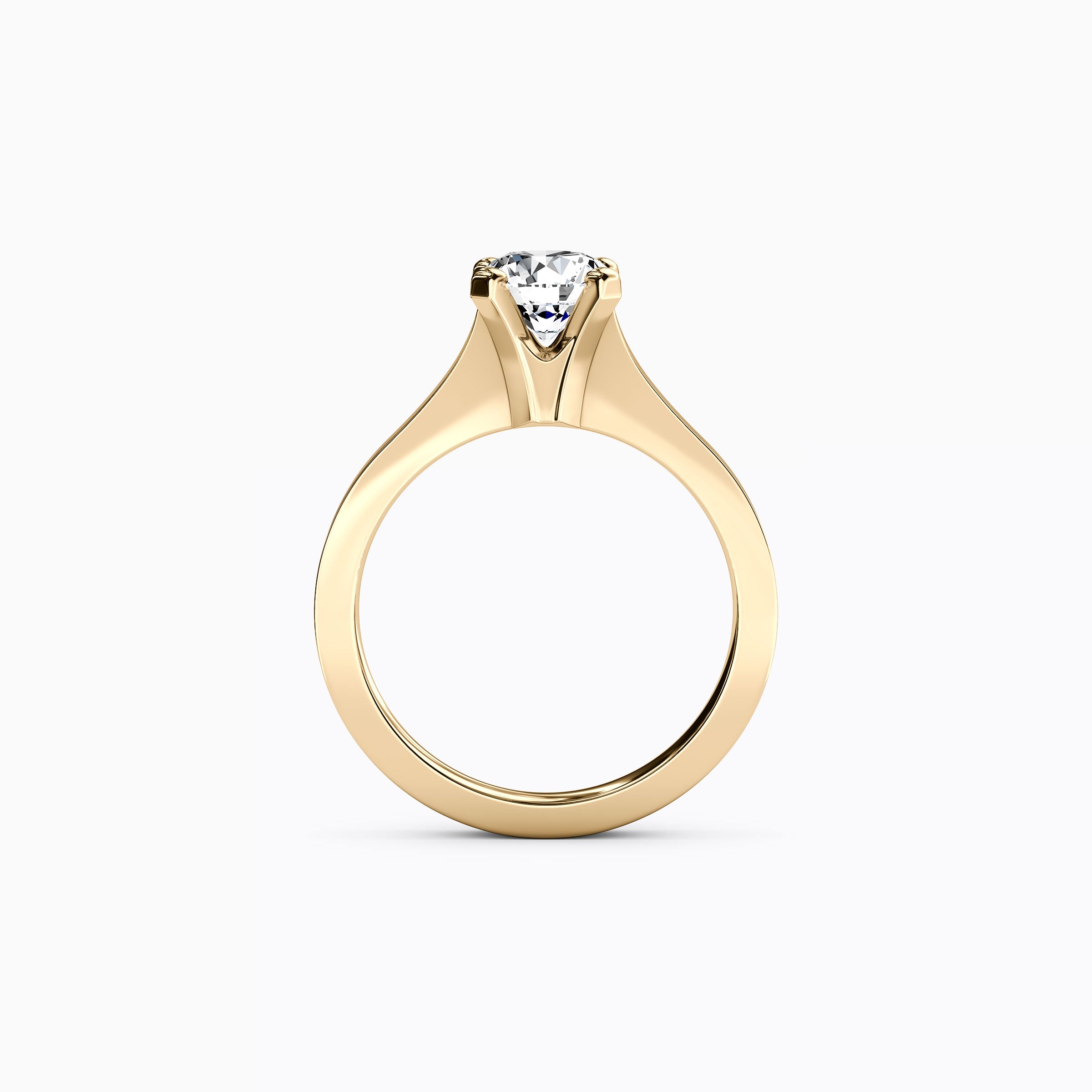 Solitaire Diamond Tapered Engagement ring in 18K Gold