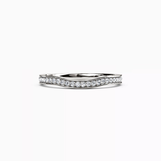 Diamond Contour Floral Detail Wedding Band in 14K Gold