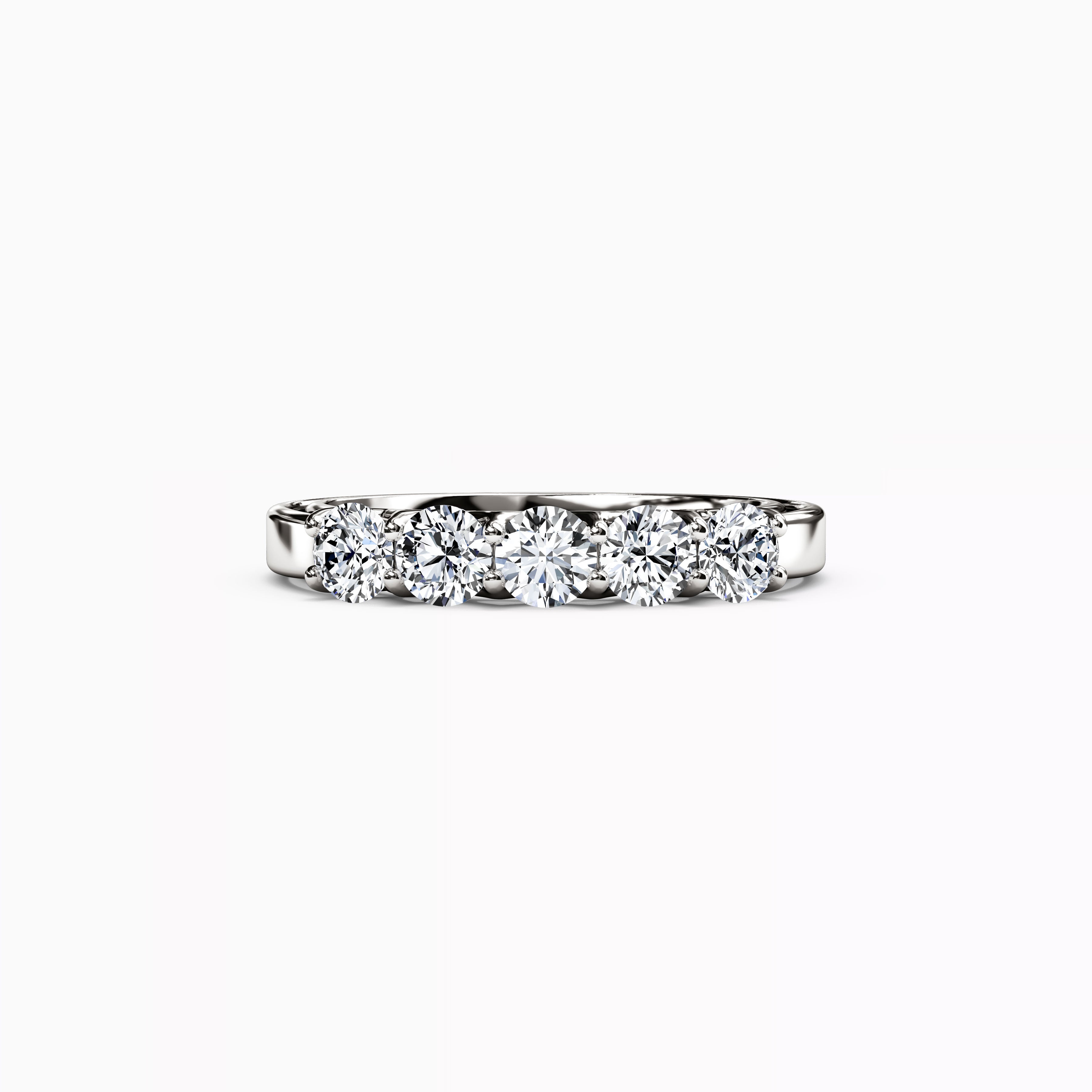 5 Stones Diamond Diana Wedding Band in Platinum