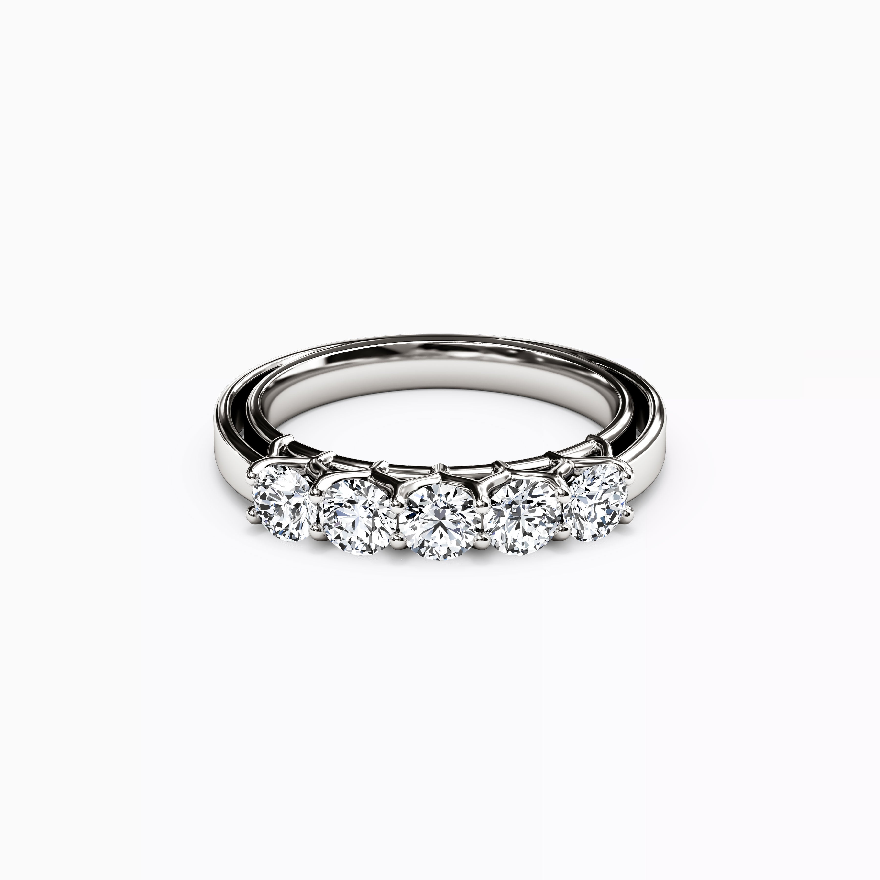 5 Stones Diamond Diana Wedding Band in Platinum