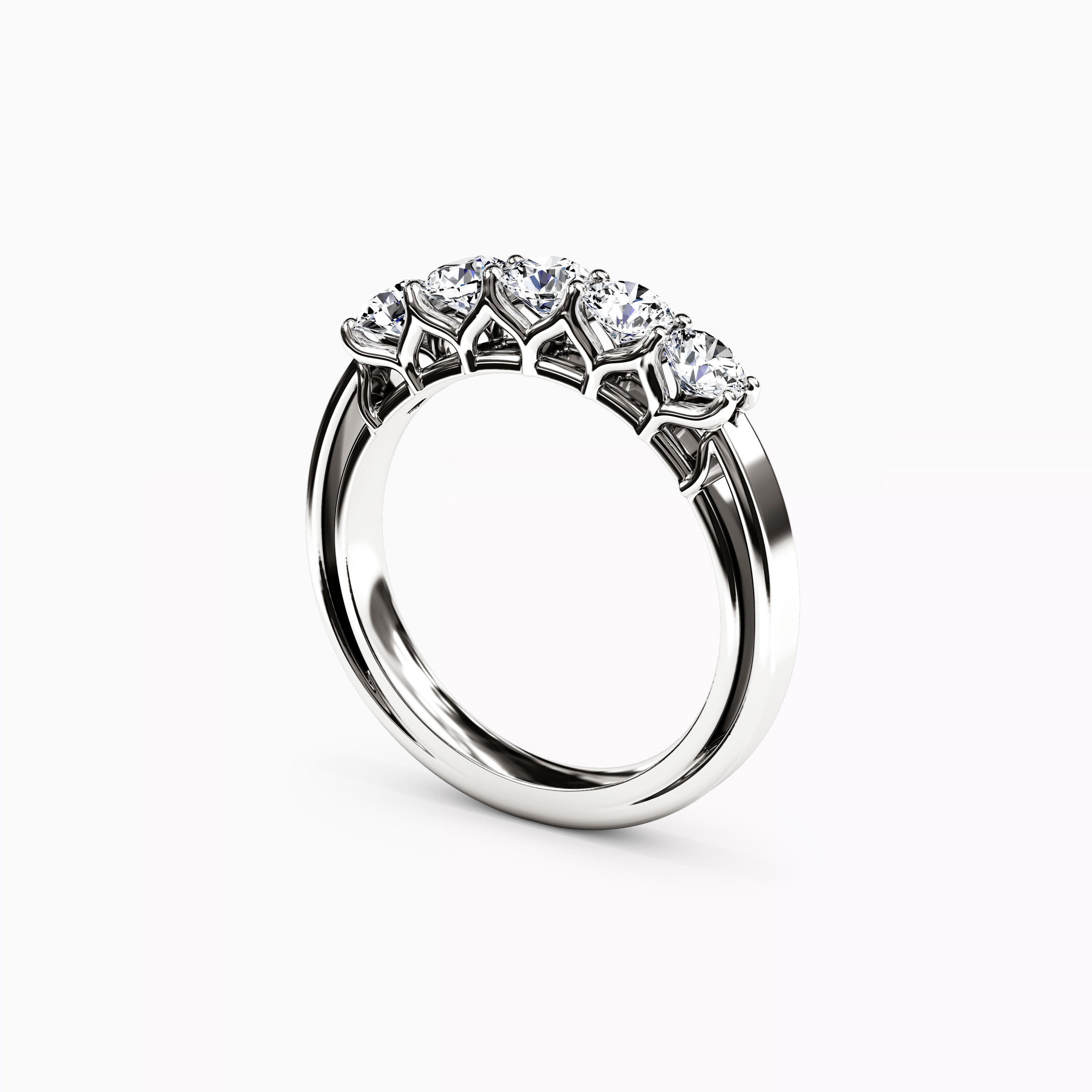 5 Stones Diamond Diana Wedding Band in Platinum