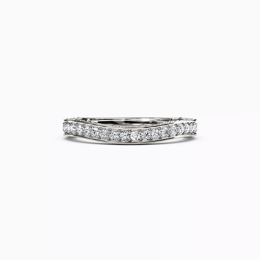 Milgrain European Shank Diamond Wedding Band in 14K Gold