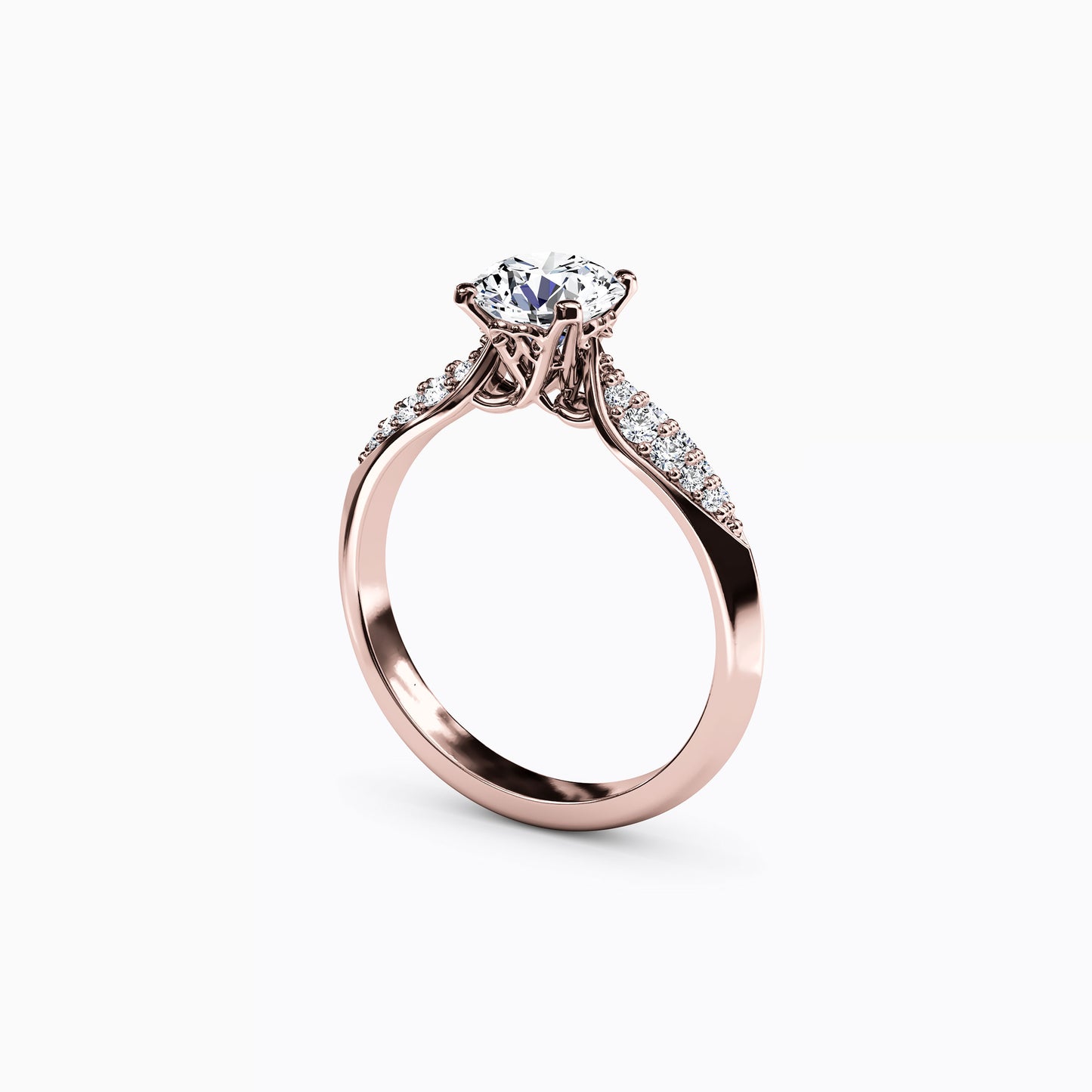 Jubilee Two Diamond Wings Engagement ring in 18K Gold