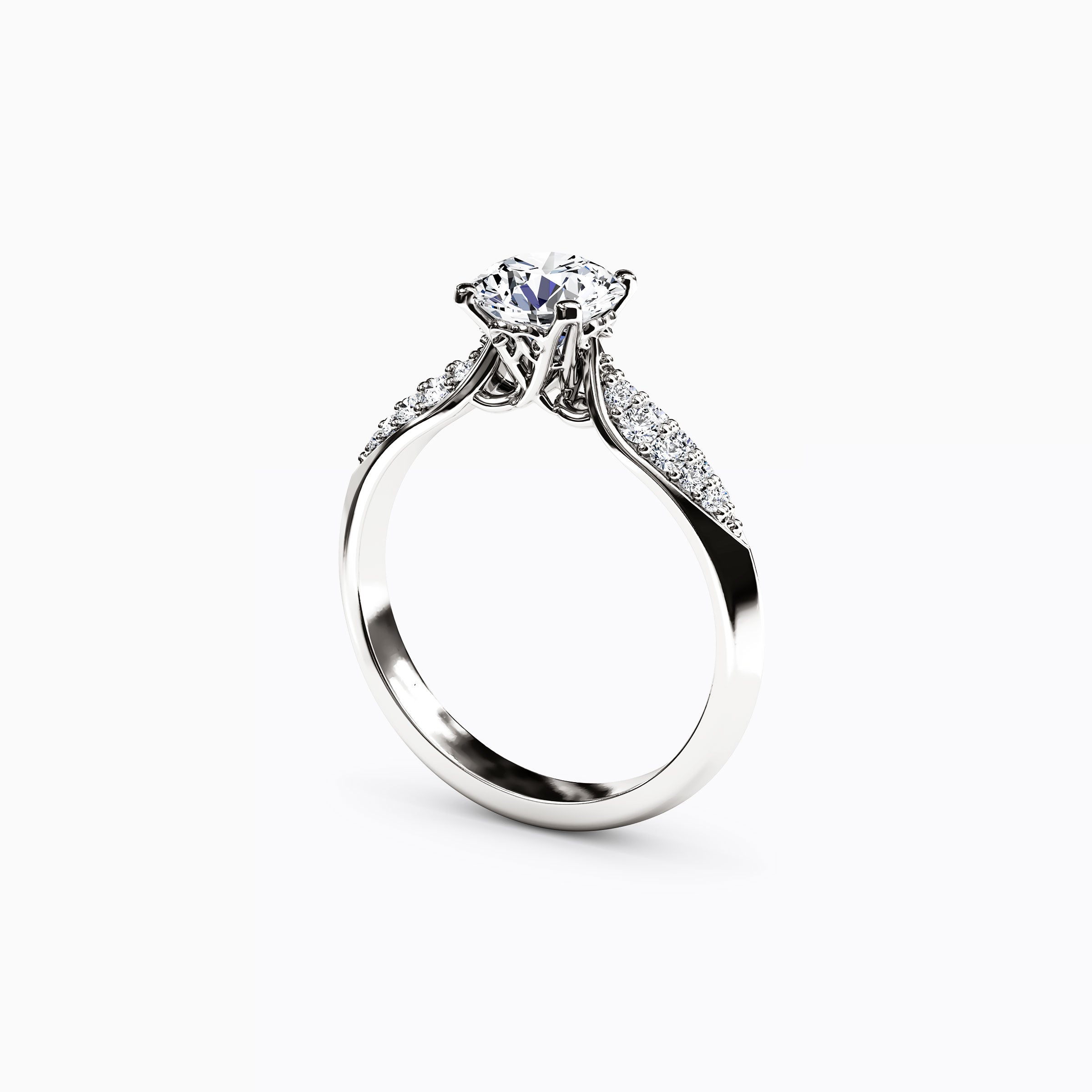 Jubilee Two Diamond Wings Engagement ring in 18K Gold