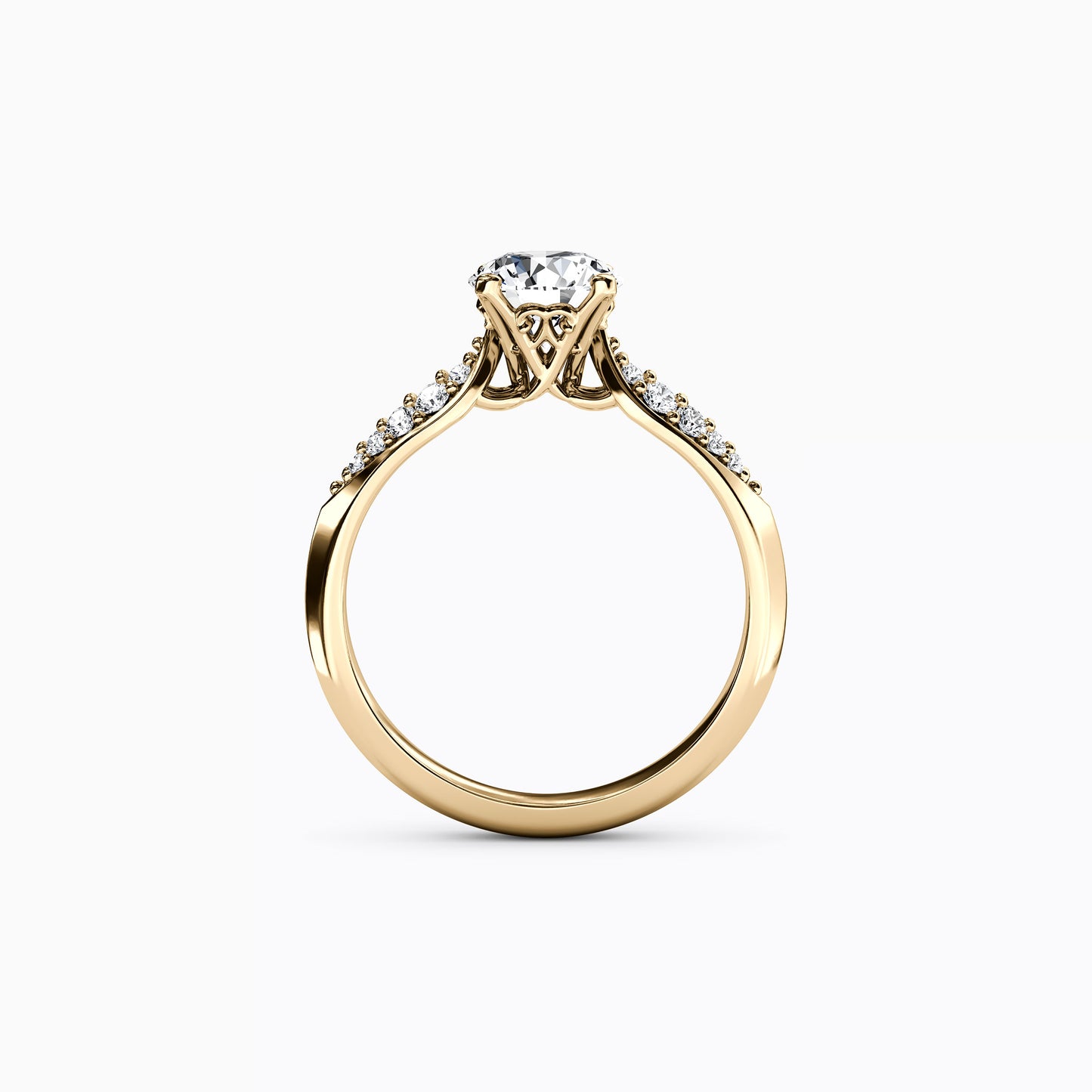 Jubilee Two Diamond Wings Engagement ring in 14K Gold