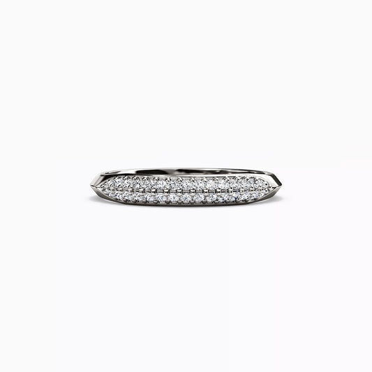 Double Row Diamond Wedding Band in 14K Gold