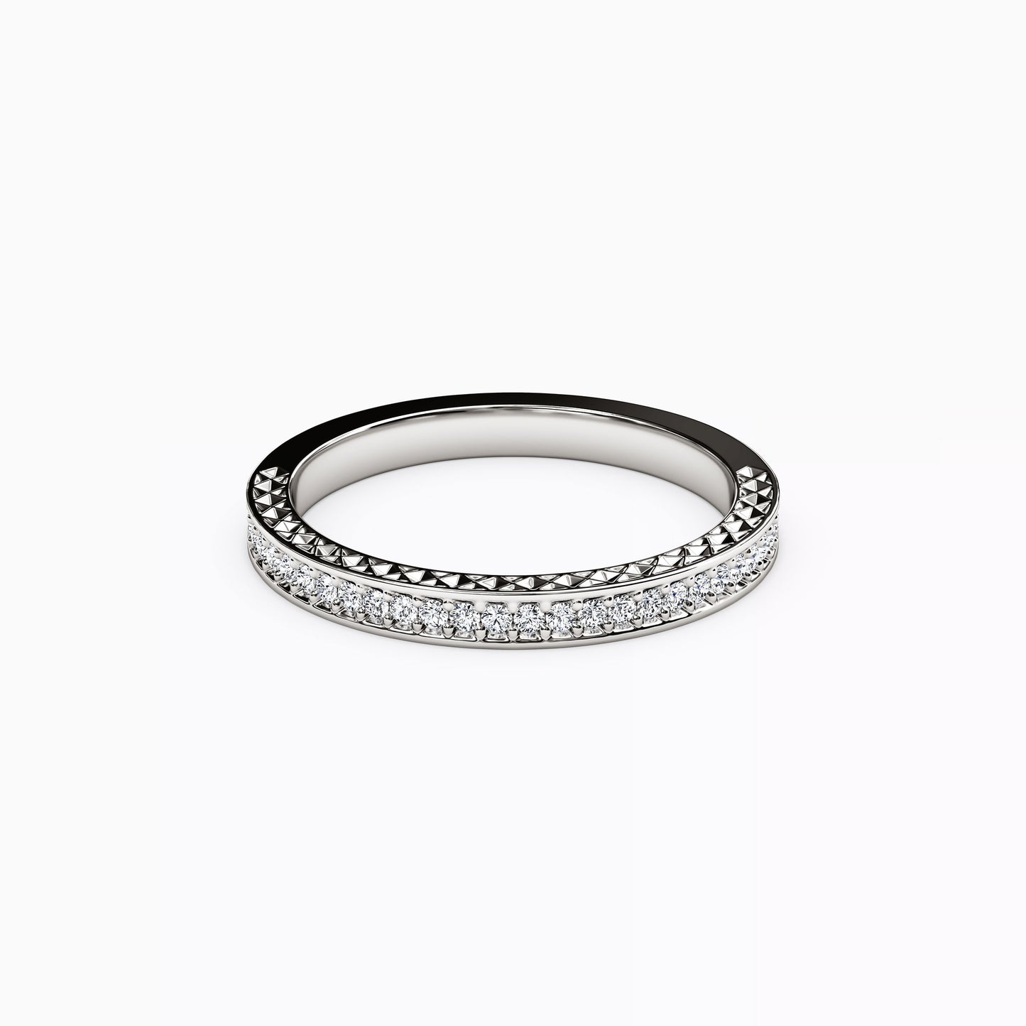 Diamond With Milgrain Edges Wedding Band in 14K Gold