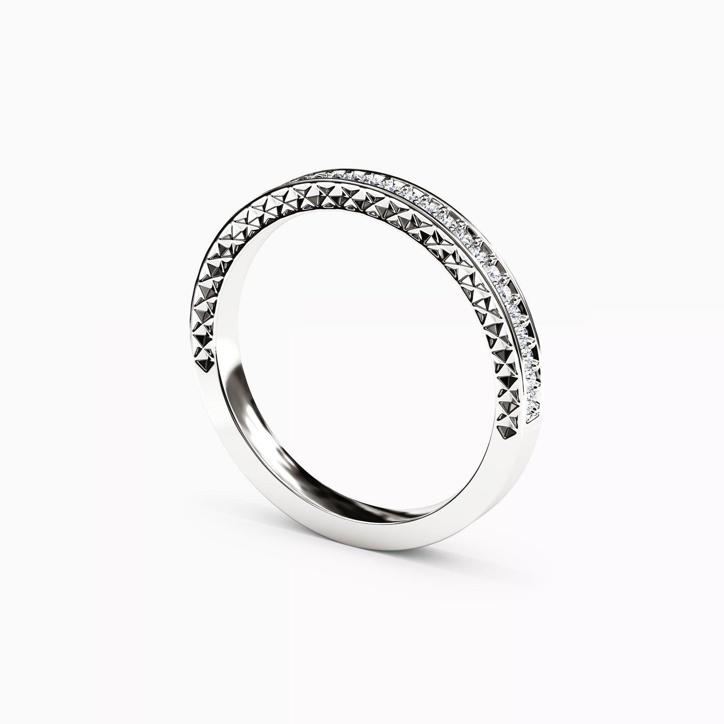 Diamond With Milgrain Edges Wedding Band in 14K Gold