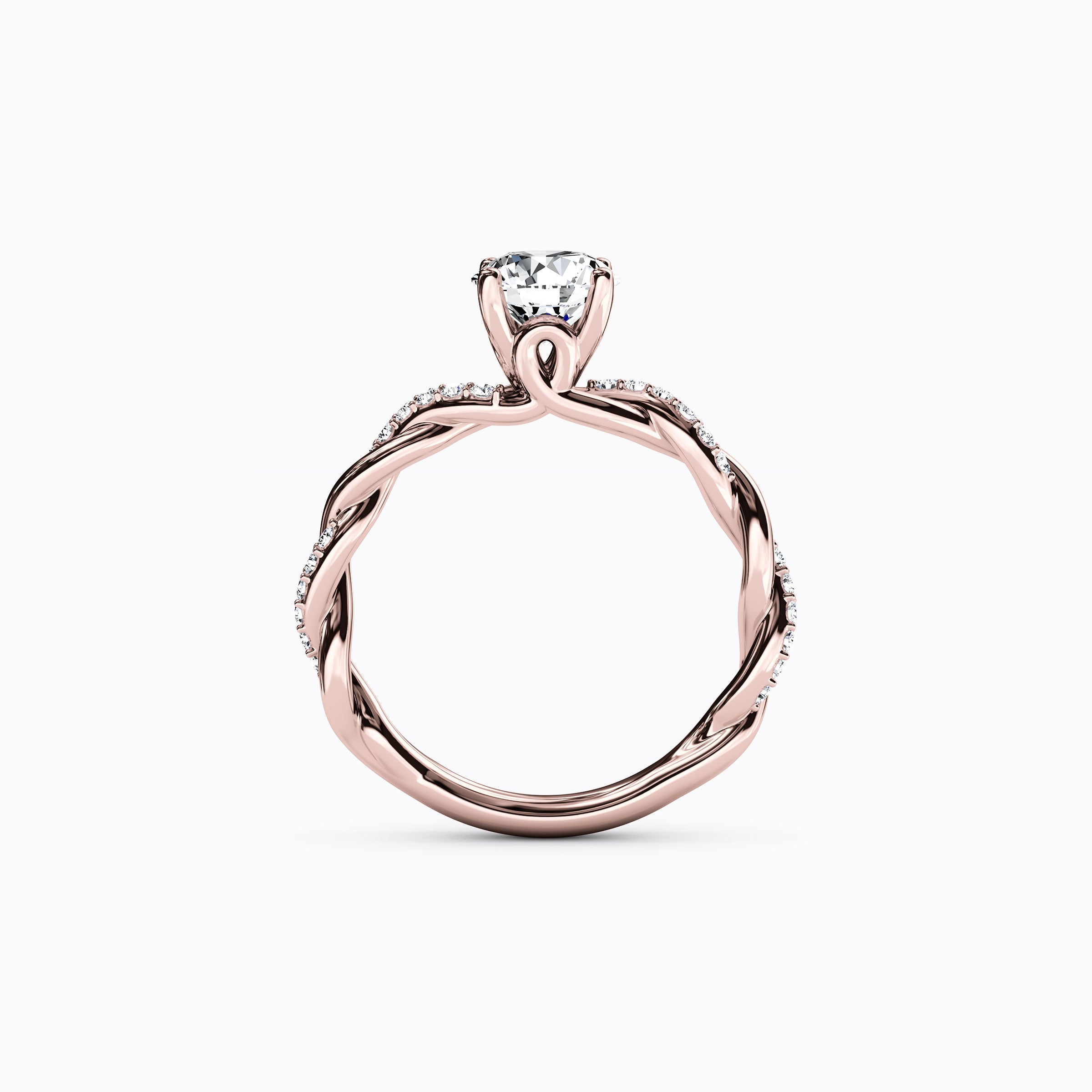 Midnight Sparkle Florentine Twist Engagement Ring in 18K Gold