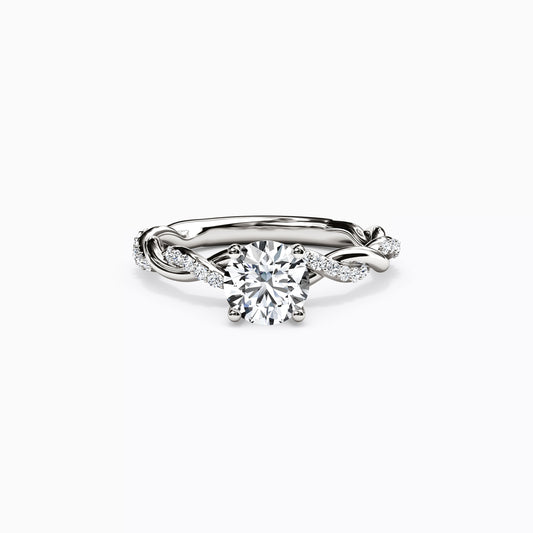 Midnight Sparkle Florentine Twist Engagement Ring in Platinum