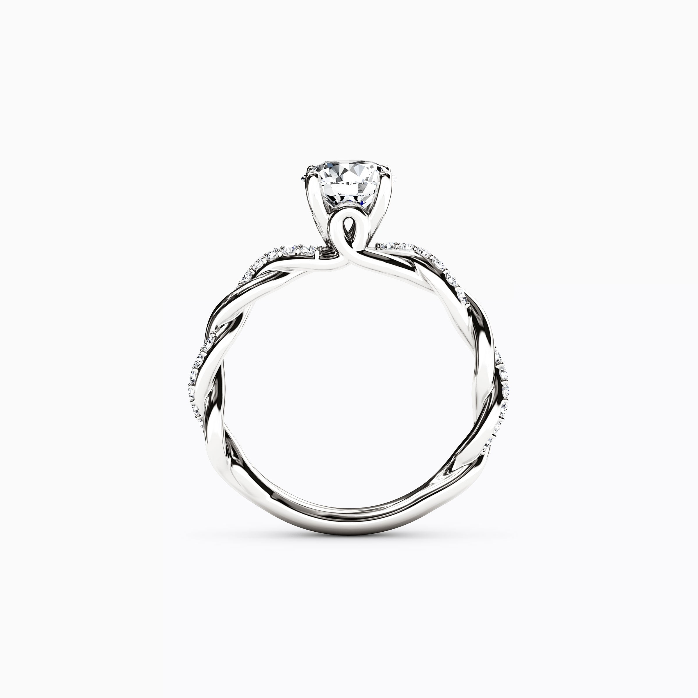 Midnight Sparkle Florentine Twist Engagement Ring in 18K Gold