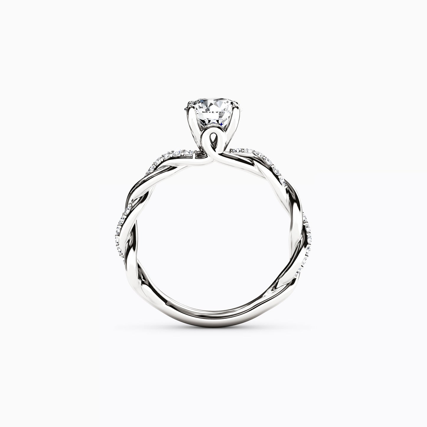 Midnight Sparkle Florentine Twist Engagement Ring in Platinum