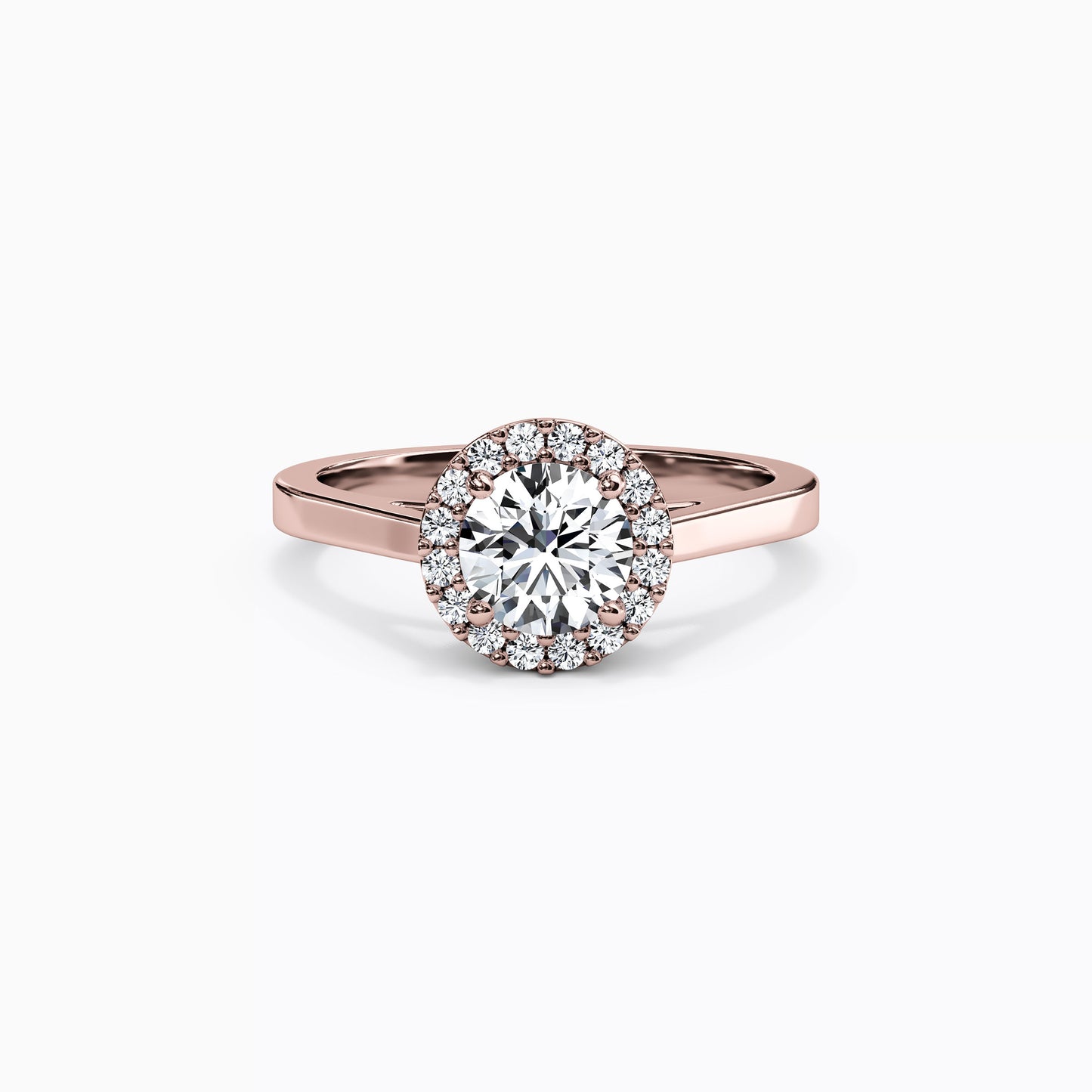 Halo Pierced Gallery Engagement Ring in 18K Gold