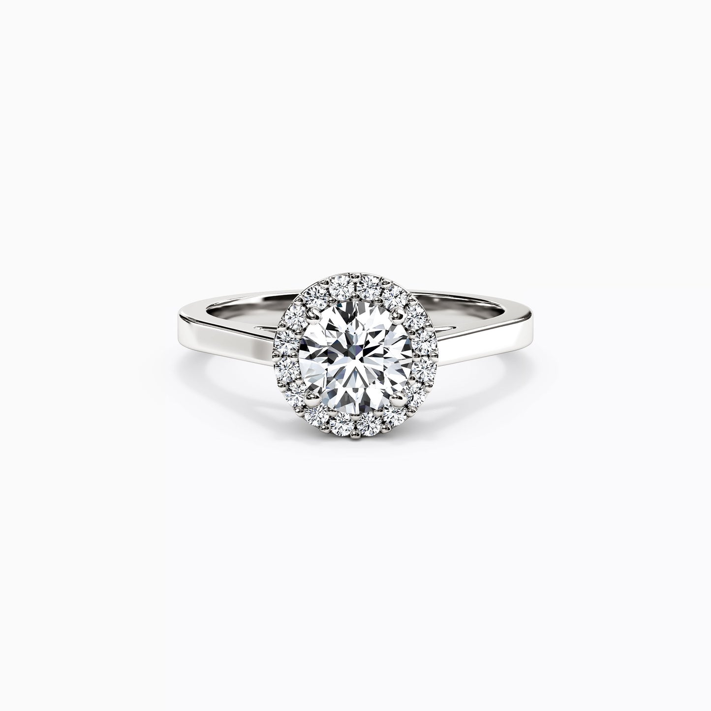 Halo Pierced Gallery Engagement Ring in 18K Gold