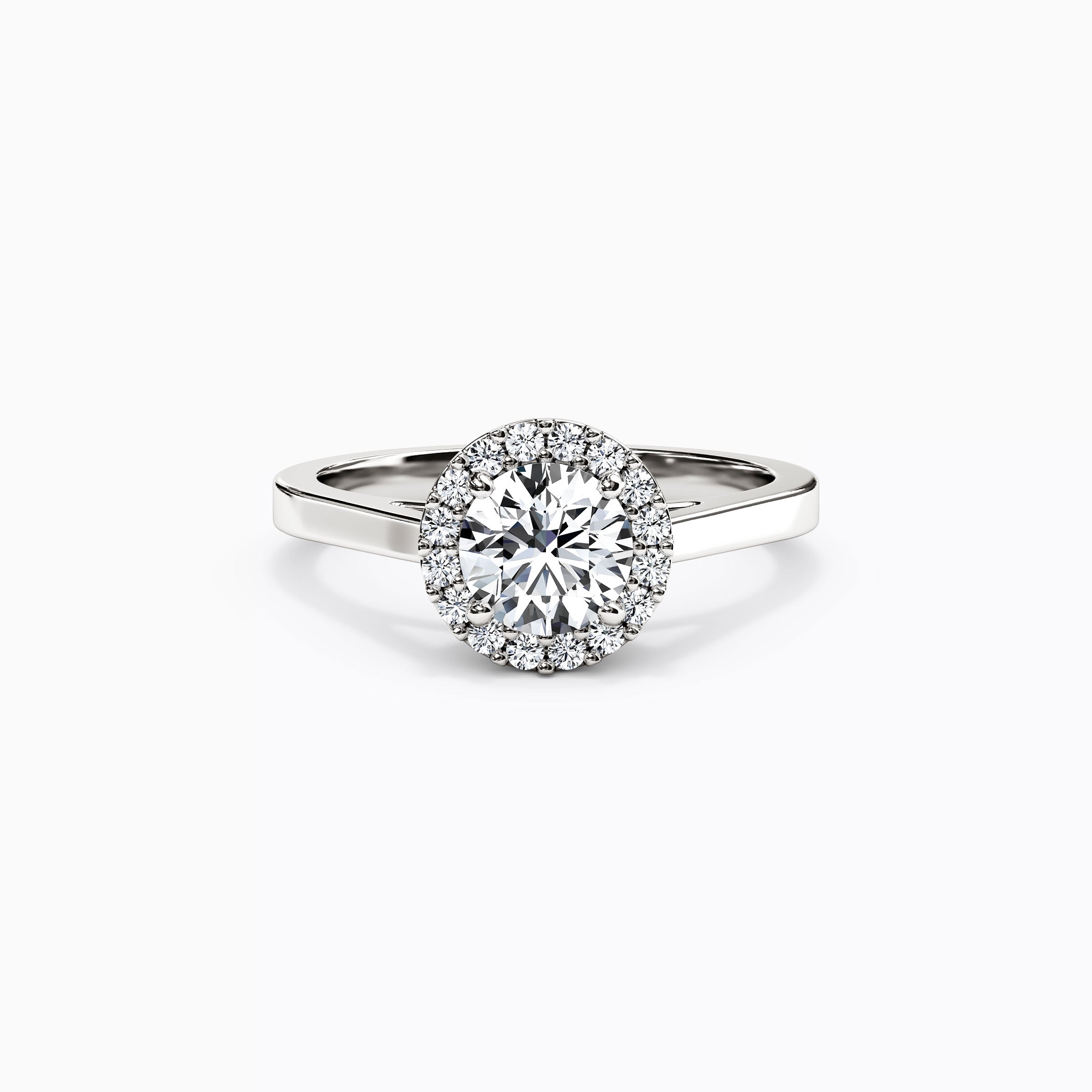 Halo Pierced Gallery Engagement Ring in Platinum