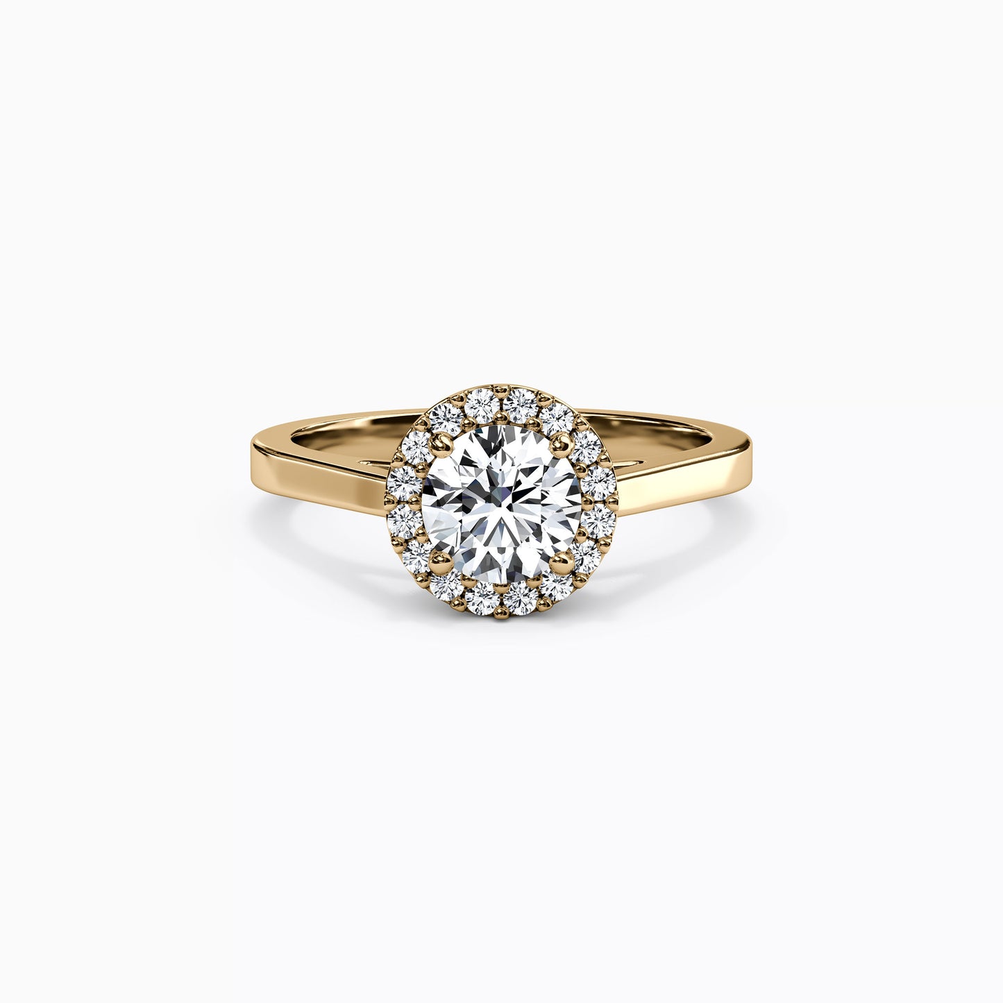 Halo Pierced Gallery Engagement Ring in 18K Gold