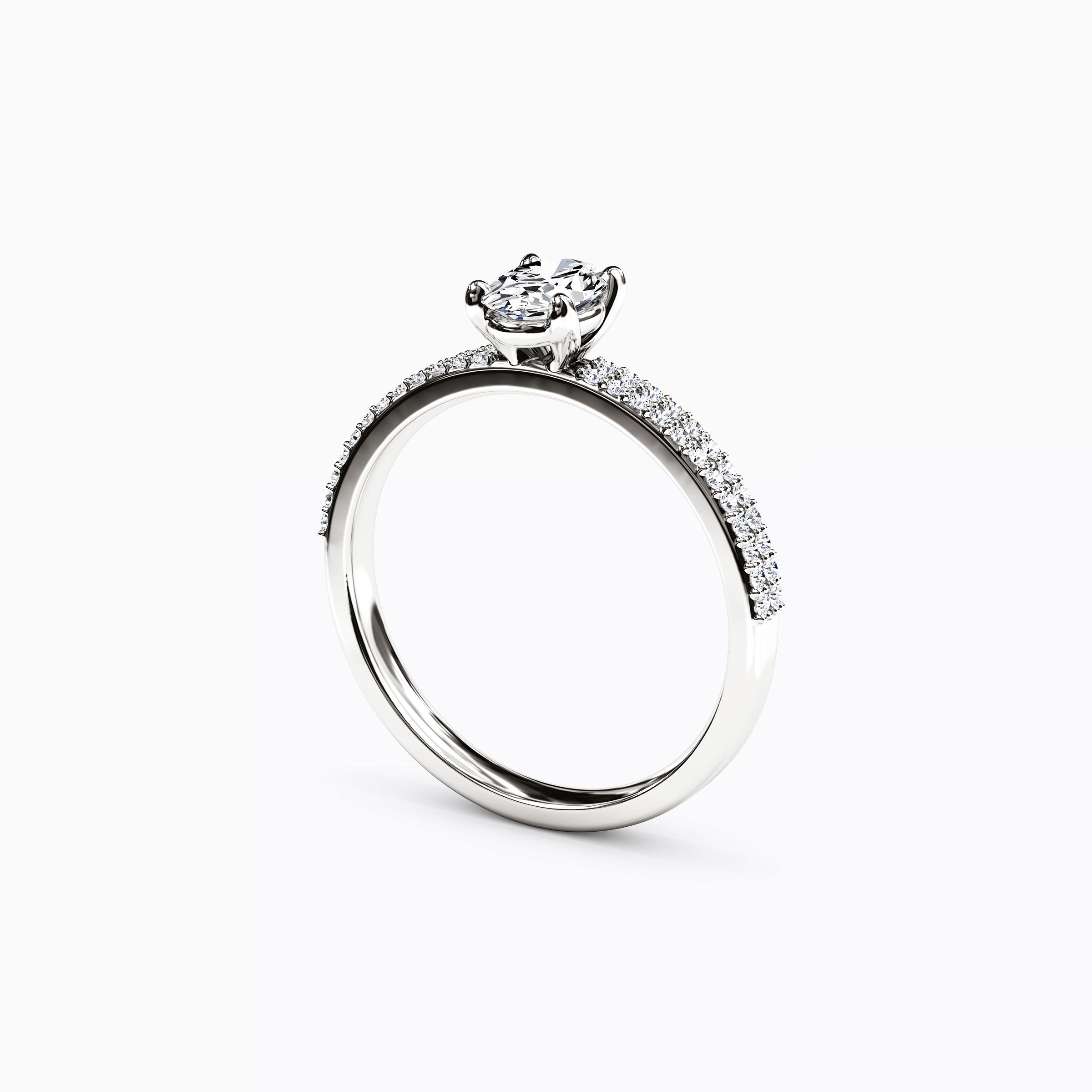 Midnight Sparkle Oval Double Row Engagement Ring in 18K Gold