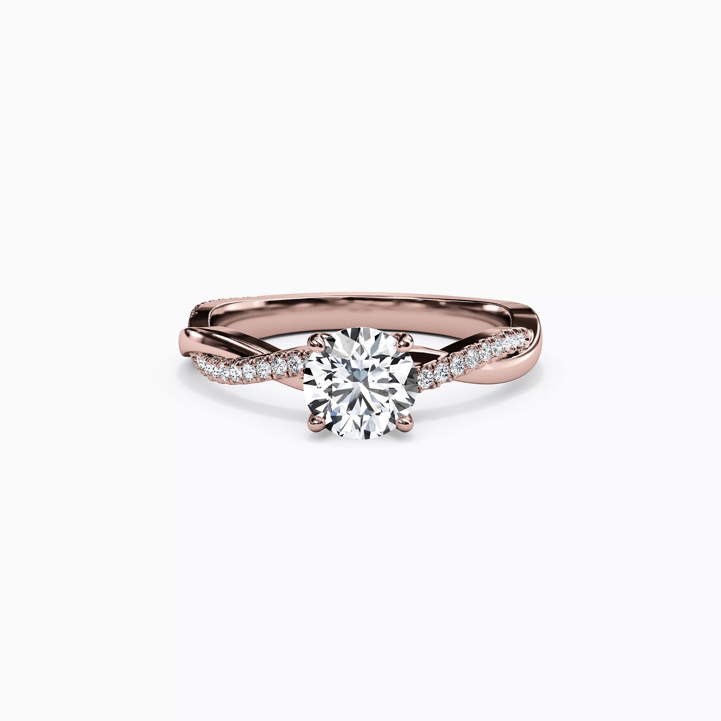 Midnight Sparkle Intertwined Prong Set Engagement Ring in 18K Gold