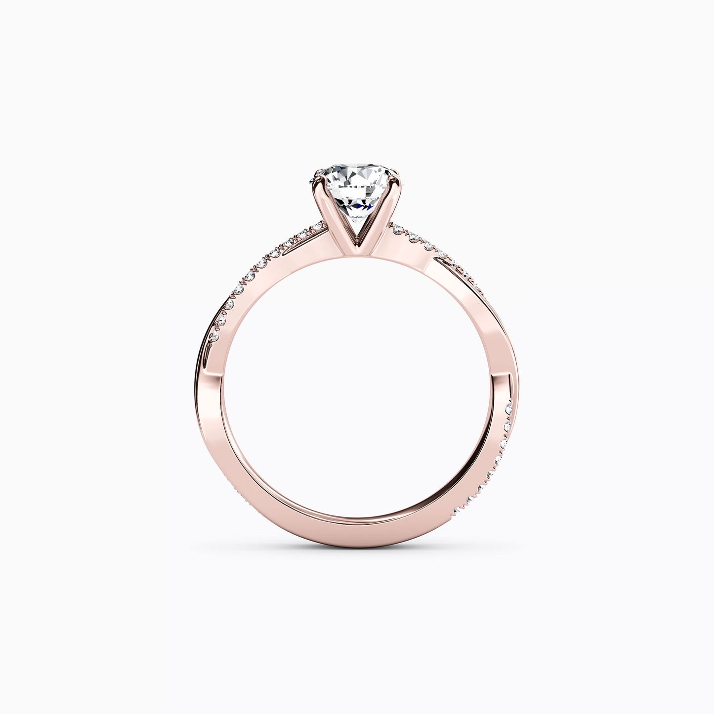 Midnight Sparkle Intertwined Prong Set Engagement Ring in 18K Gold