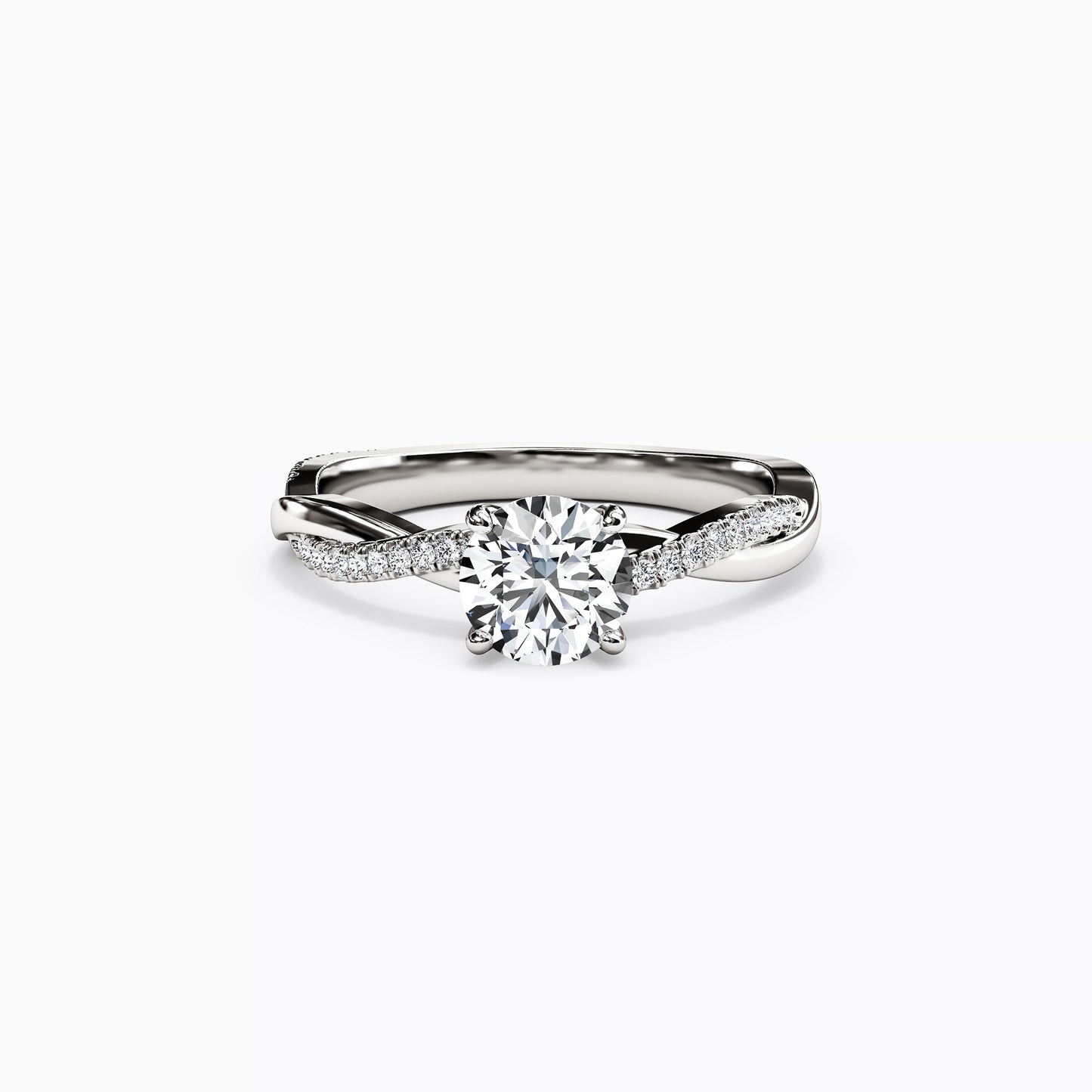 Midnight Sparkle Intertwined Prong Set Engagement Ring in Platinum