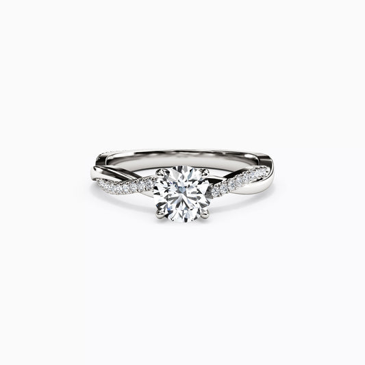 Midnight Sparkle Intertwined Prong Set Engagement Ring in Platinum