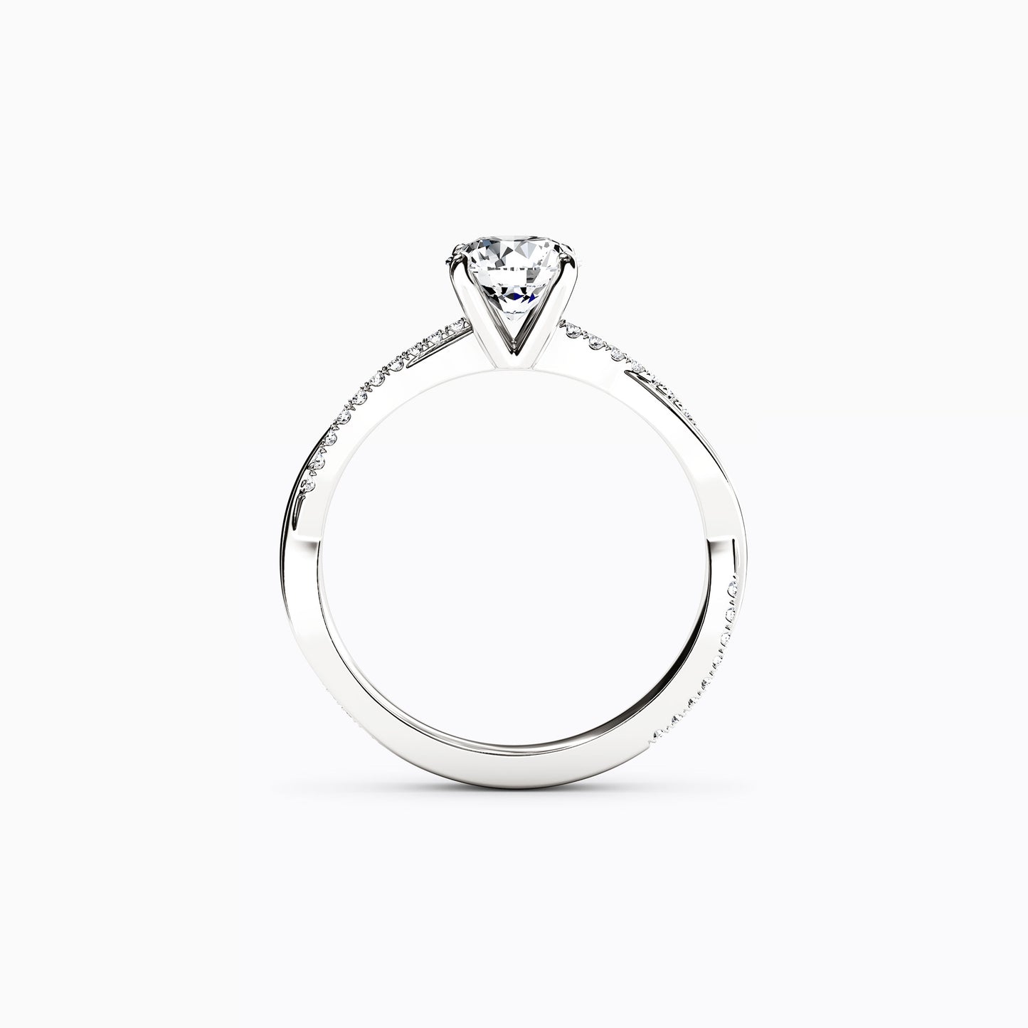 Midnight Sparkle Intertwined Prong Set Engagement Ring in Platinum