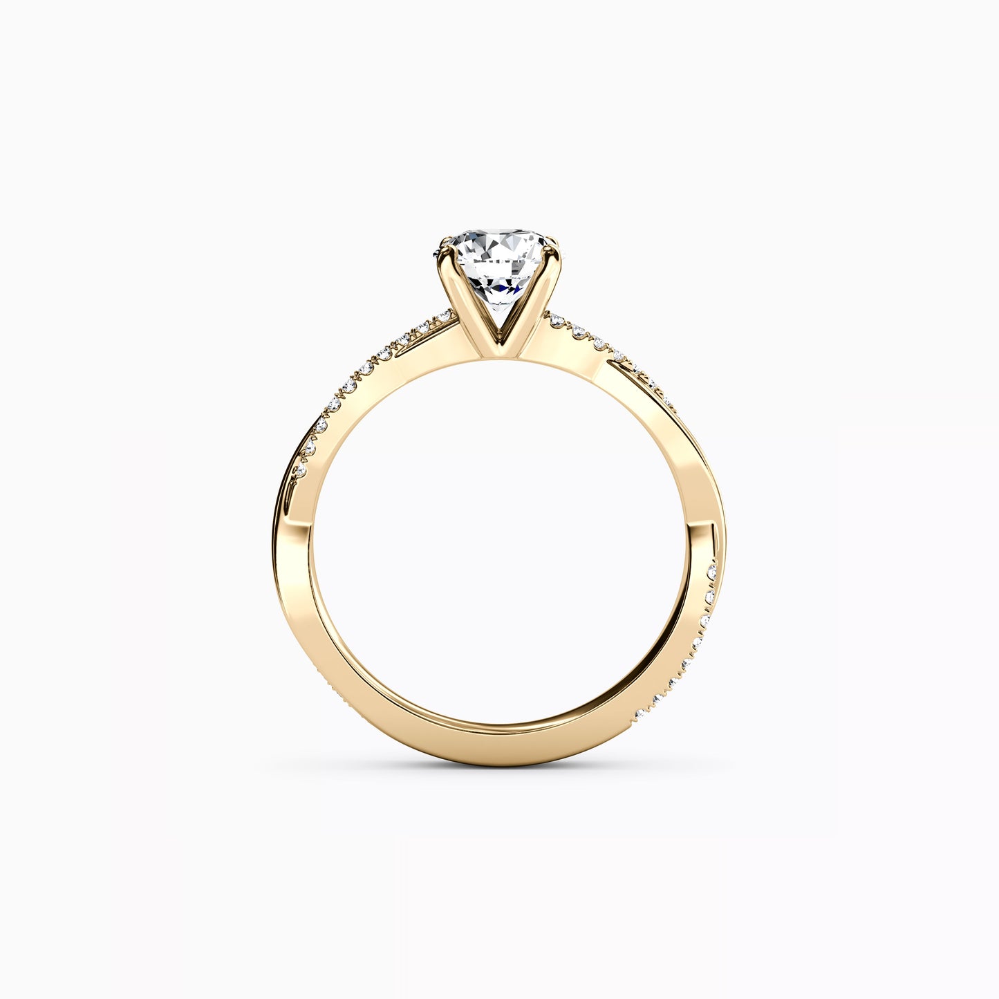Midnight Sparkle Intertwined Prong Set Engagement Ring in 14K Gold
