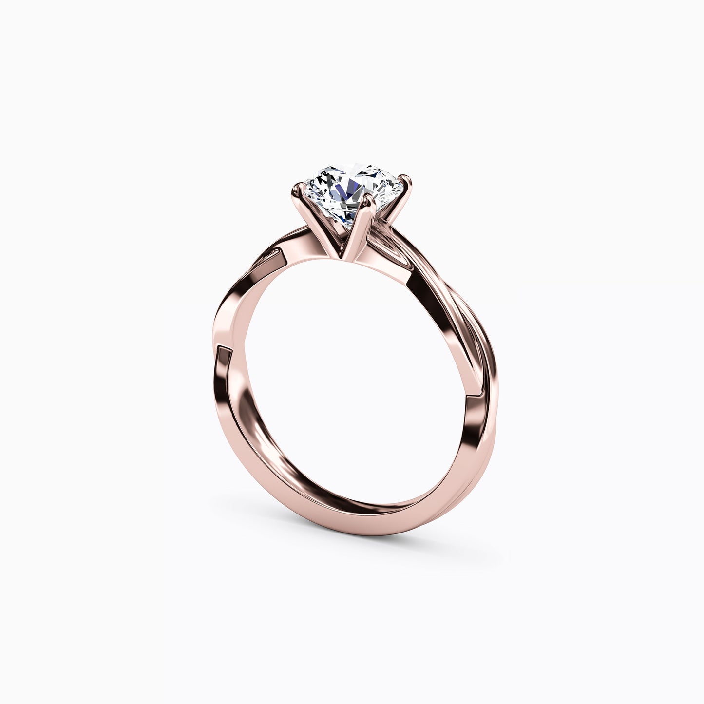Solitaire Intertwined Engagement Ring in 14K Gold
