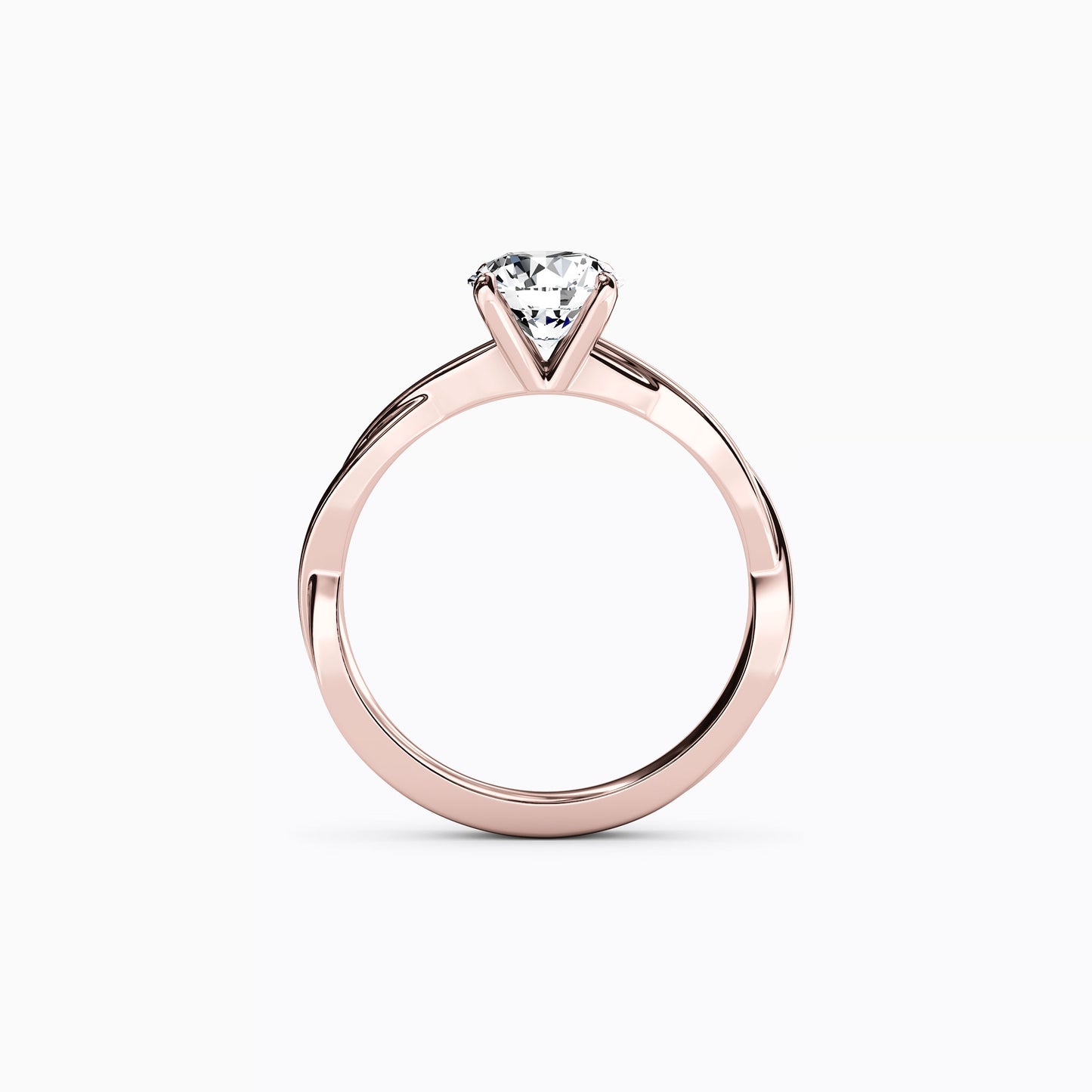 Solitaire Intertwined Engagement Ring in 14K Gold