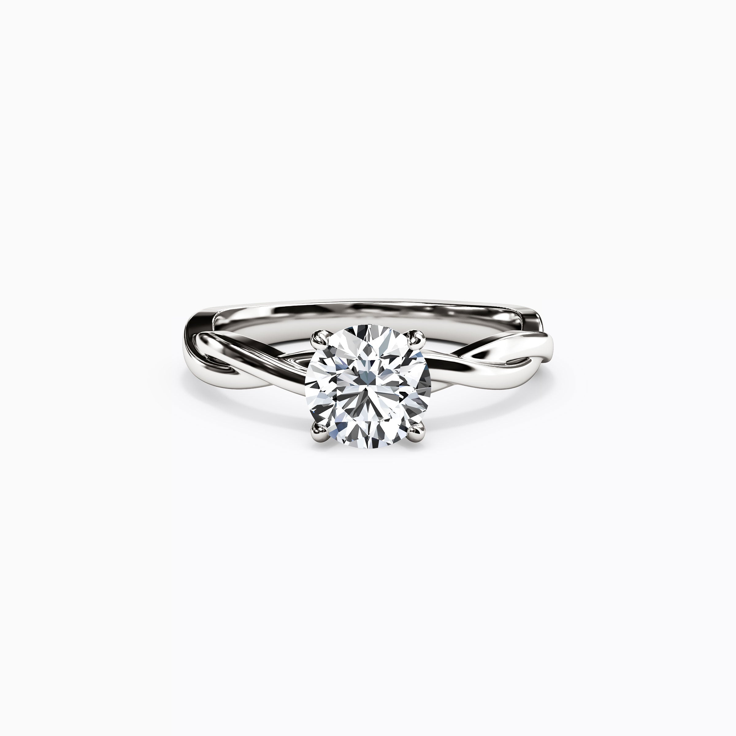 Solitaire Intertwined Engagement Ring in 18K Gold