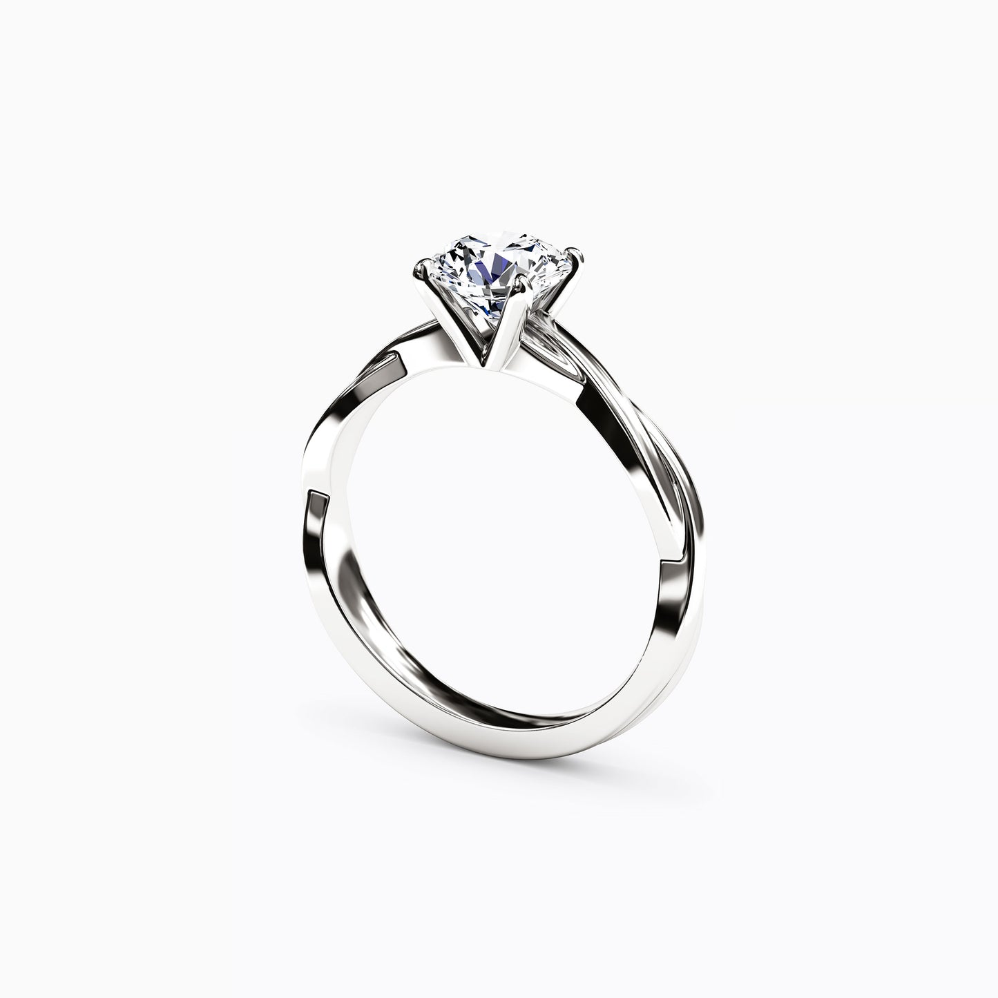Solitaire Intertwined Engagement Ring in 18K Gold