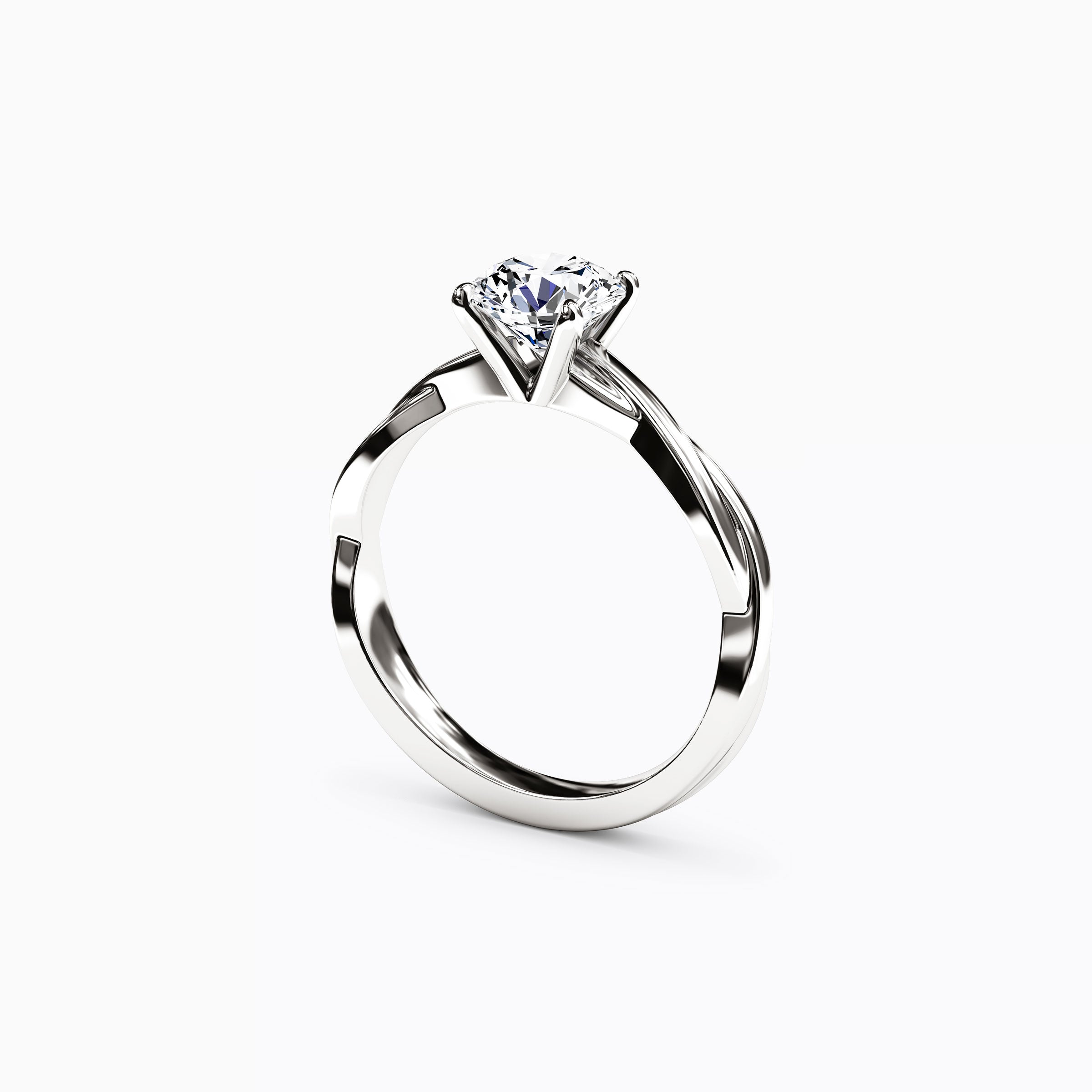 Solitaire Intertwined Engagement Ring in 18K Gold