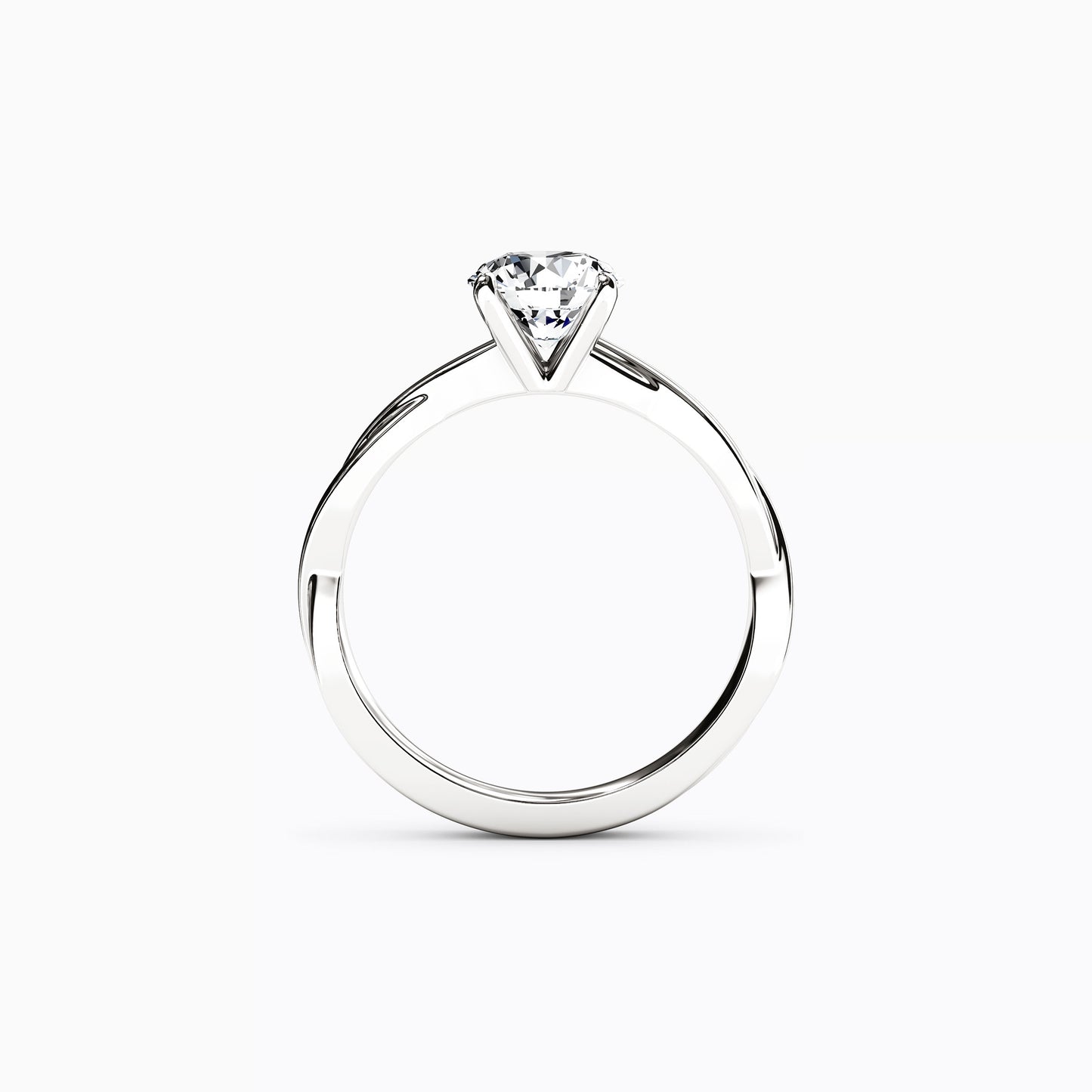 Solitaire Intertwined Engagement Ring in 18K Gold