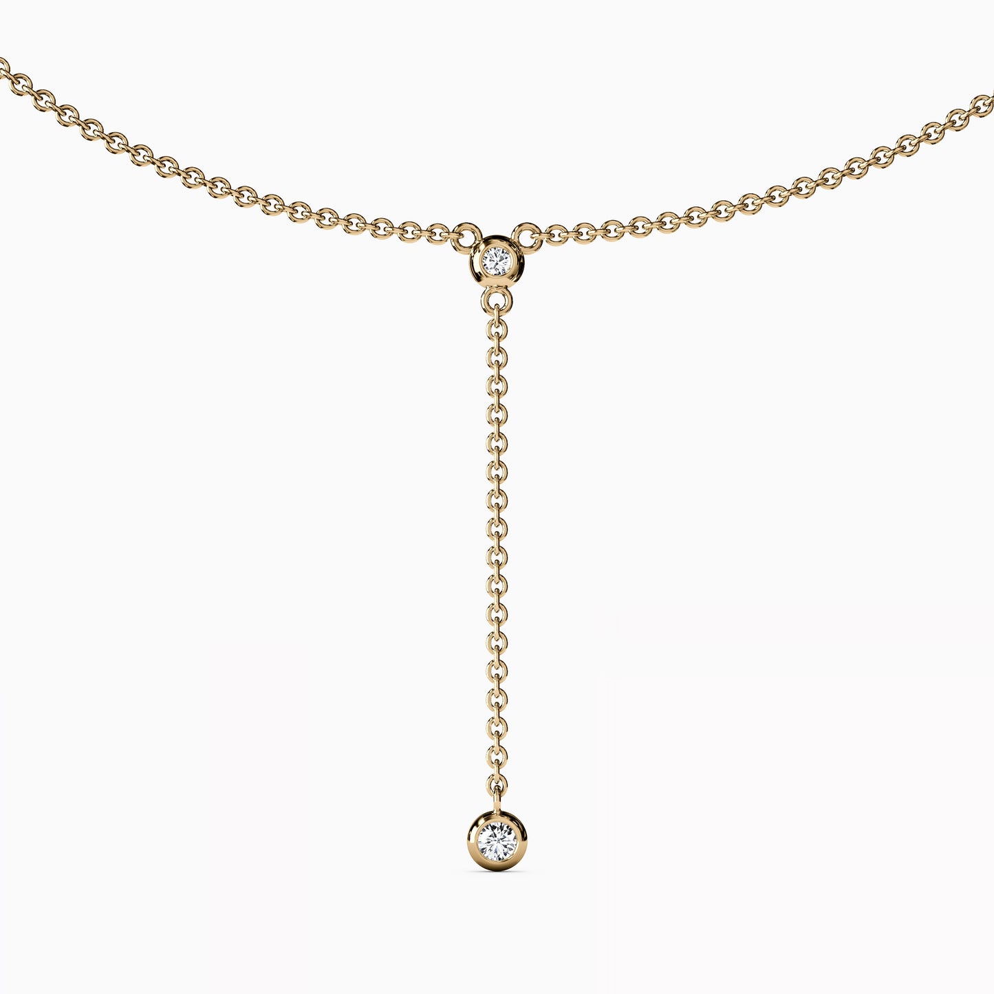 Diamond Mini Bezel Drop Necklace in 14K Gold