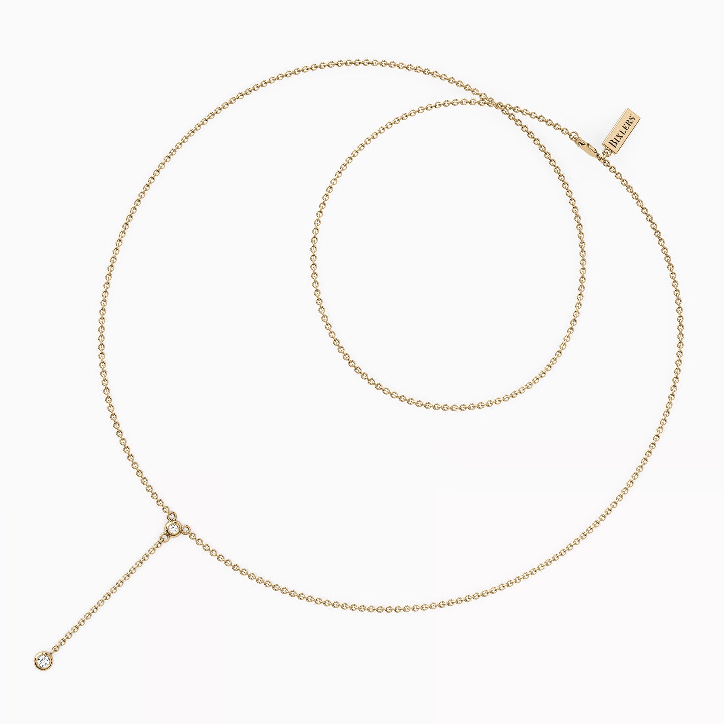 Diamond Mini Bezel Drop Necklace in 14K Gold