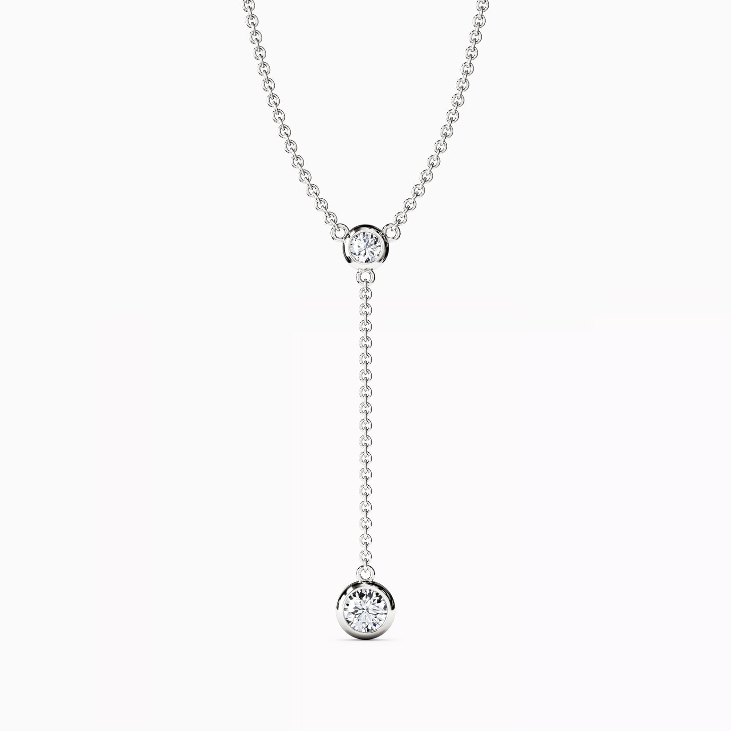 Diamond Bezel Drop Necklace in 14K Gold