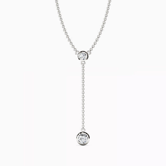 Diamond Bezel Drop Necklace in 14K Gold