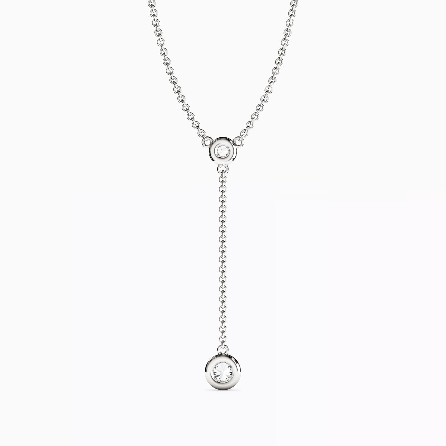 Diamond Bezel Drop Necklace in 14K Gold