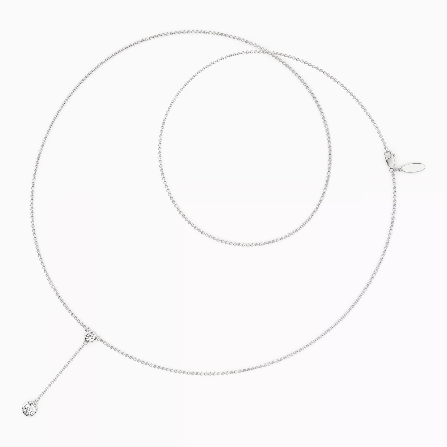 Diamond Bezel Drop Necklace in 14K Gold