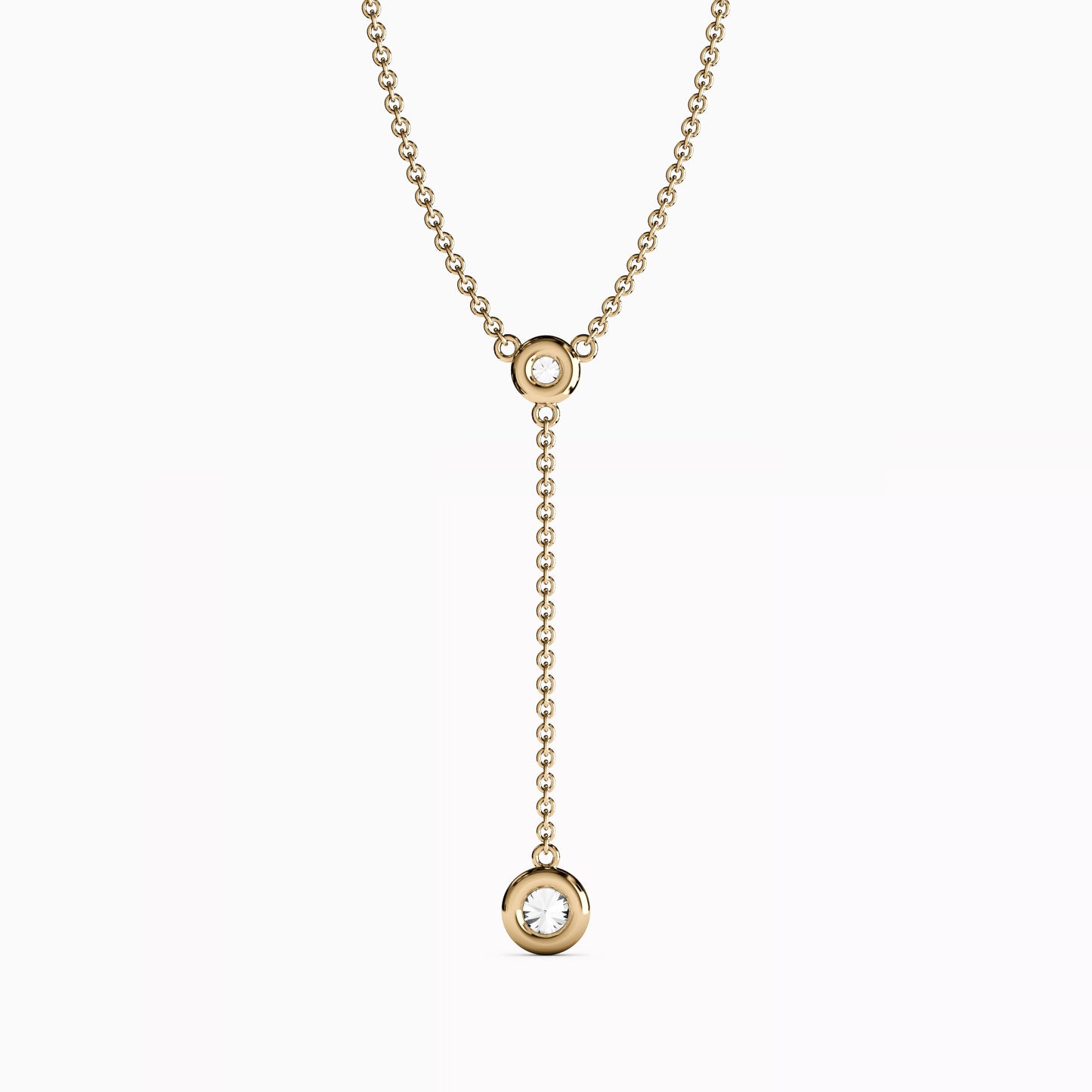 Diamond Bezel Drop Necklace in 14K Gold