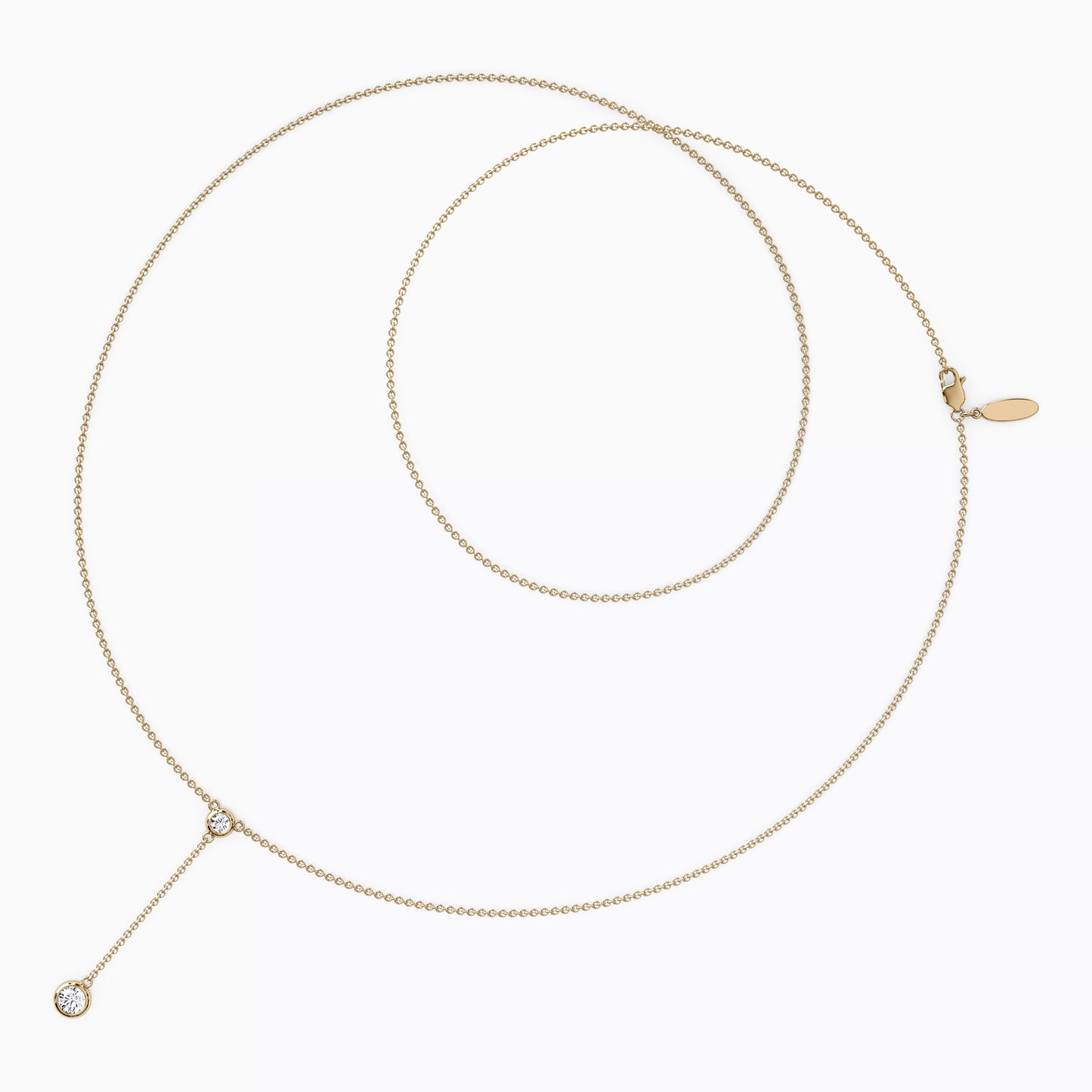 Diamond Bezel Drop Necklace in 14K Gold