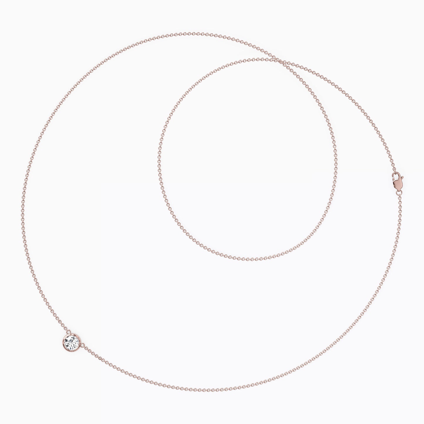Diamond 1/4 CT Single Bezel Necklace in 14K Gold