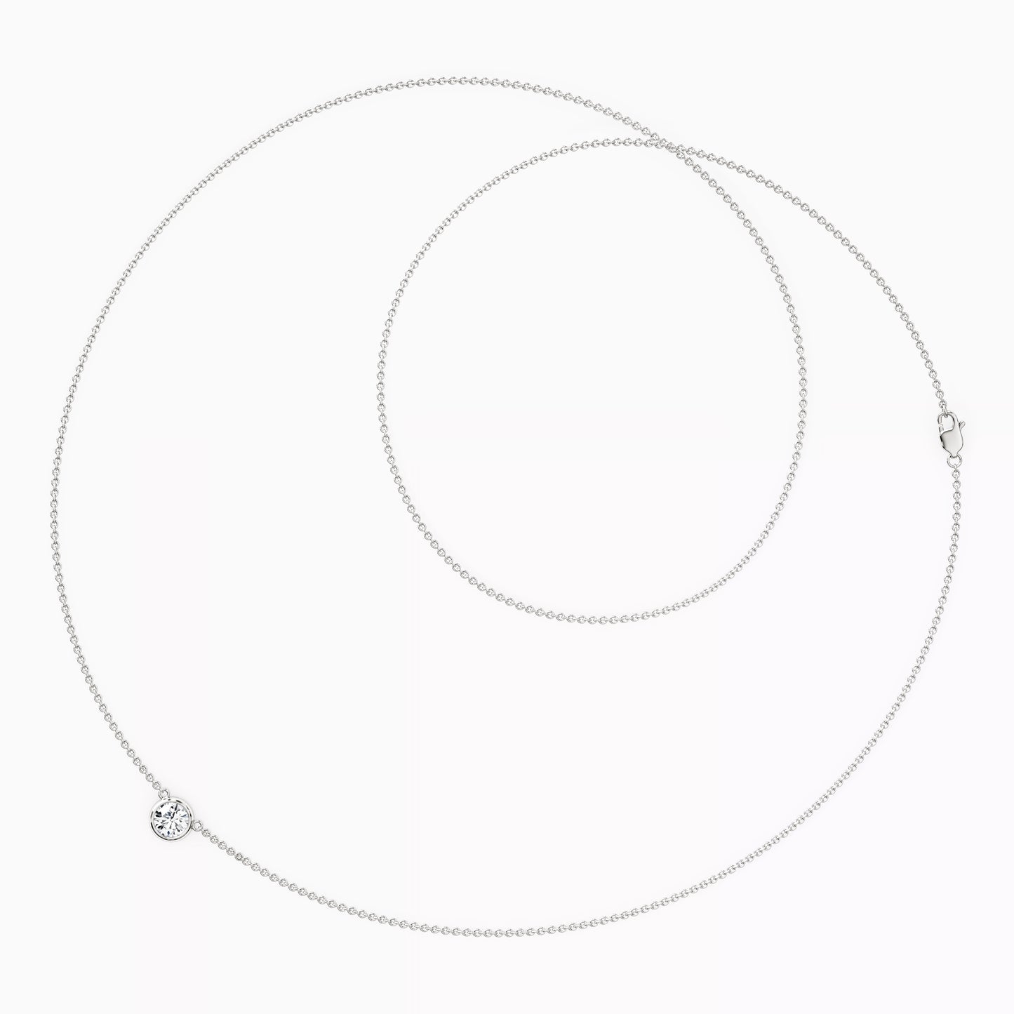 Diamond 1/4 CT Single Bezel Necklace in 14K Gold
