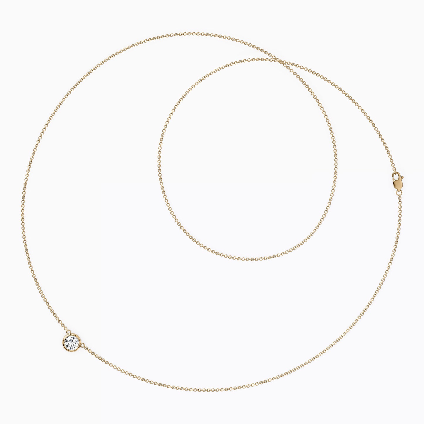 Diamond 1/4 CT Single Bezel Necklace in 14K Gold