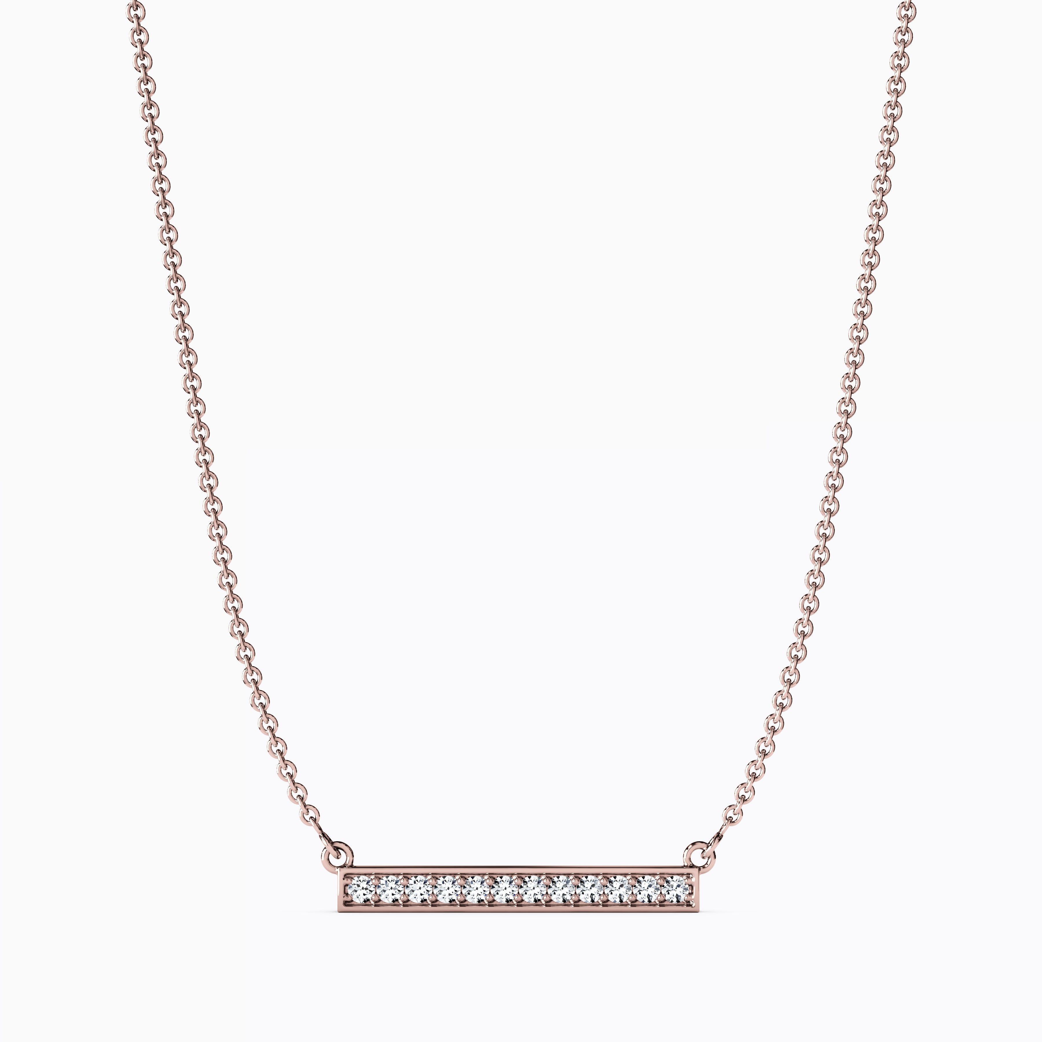 Diamond Bar Necklace | 14K Gold